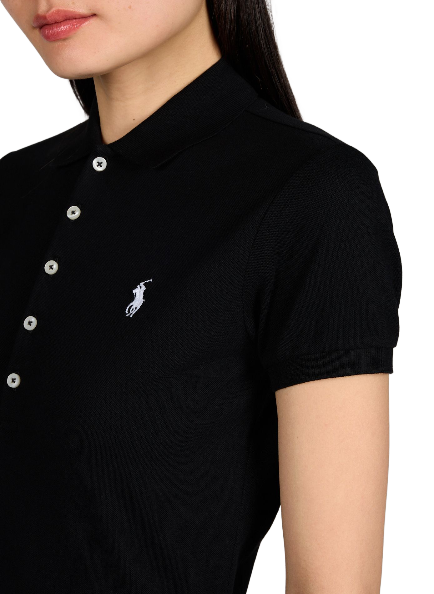 Polo manches courtes à logo en coton mélangé POLO RALPH LAUREN Noir