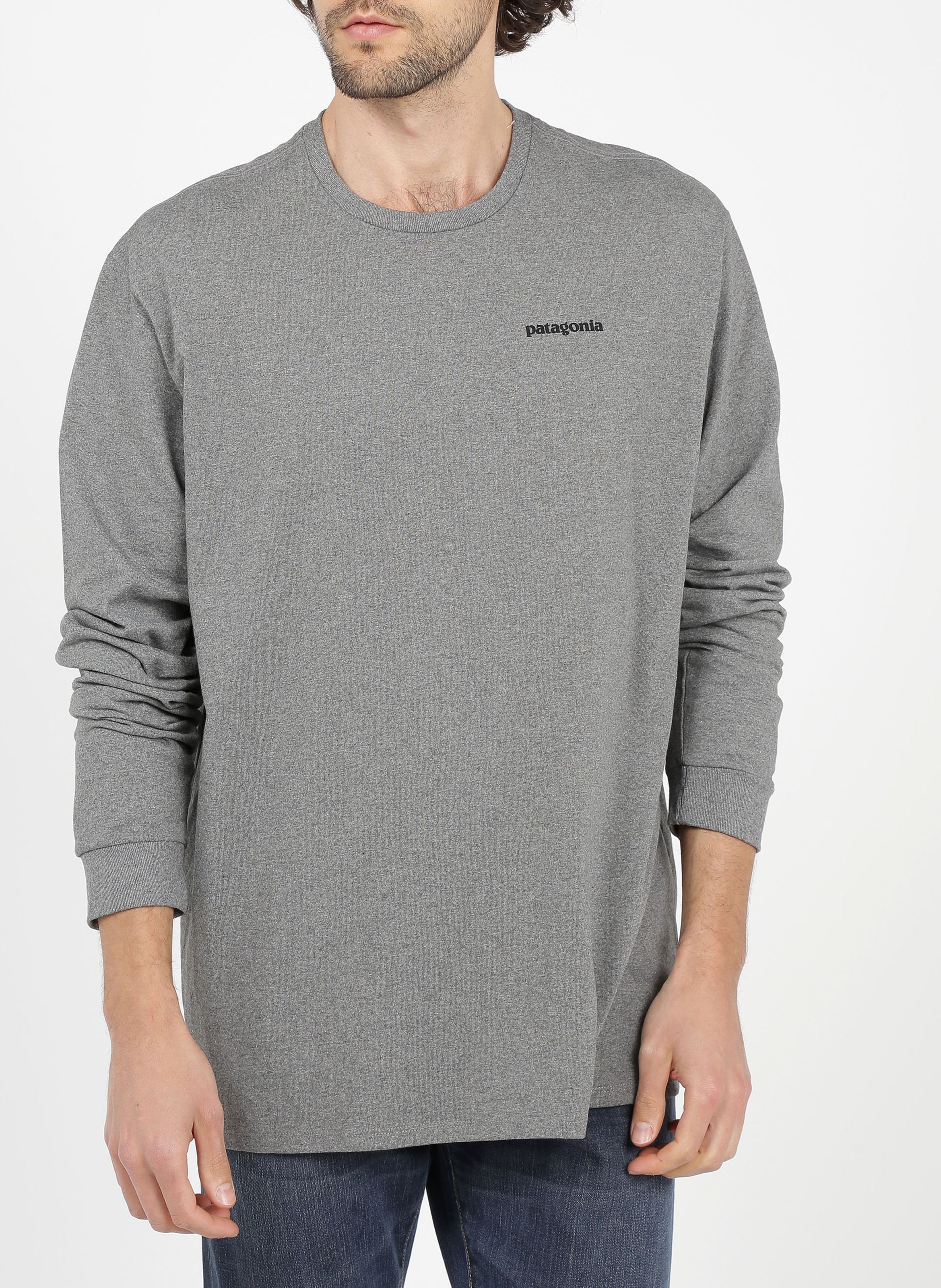 Tee-shirt col rond regular-fit sérigraphié en coton recyclé mélangé PATAGONIA Gris