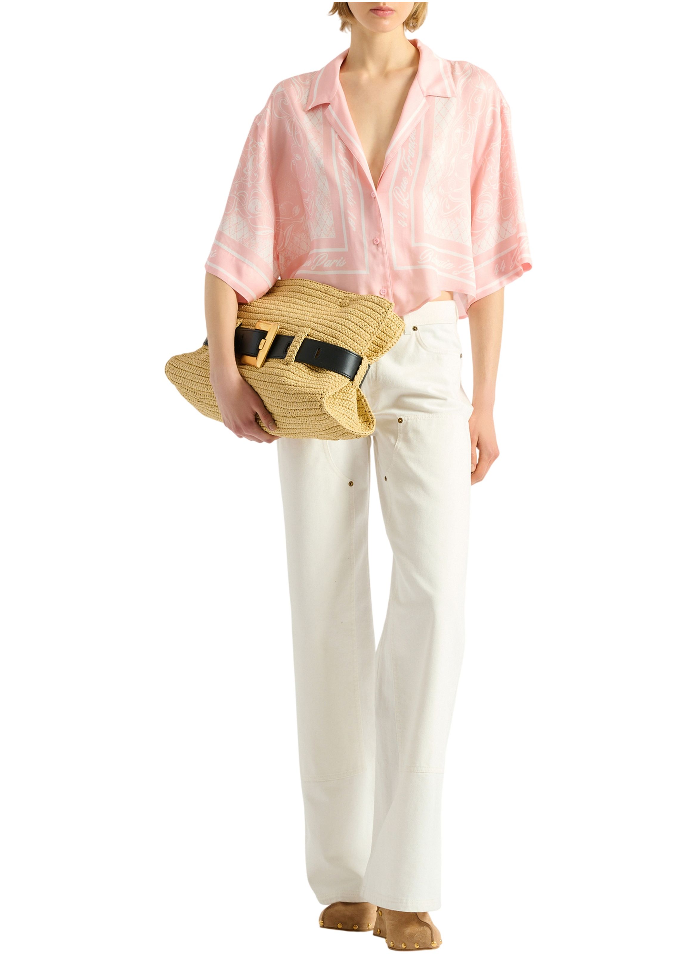 Chemise pyjama imprimée foulard BALMAIN Rose