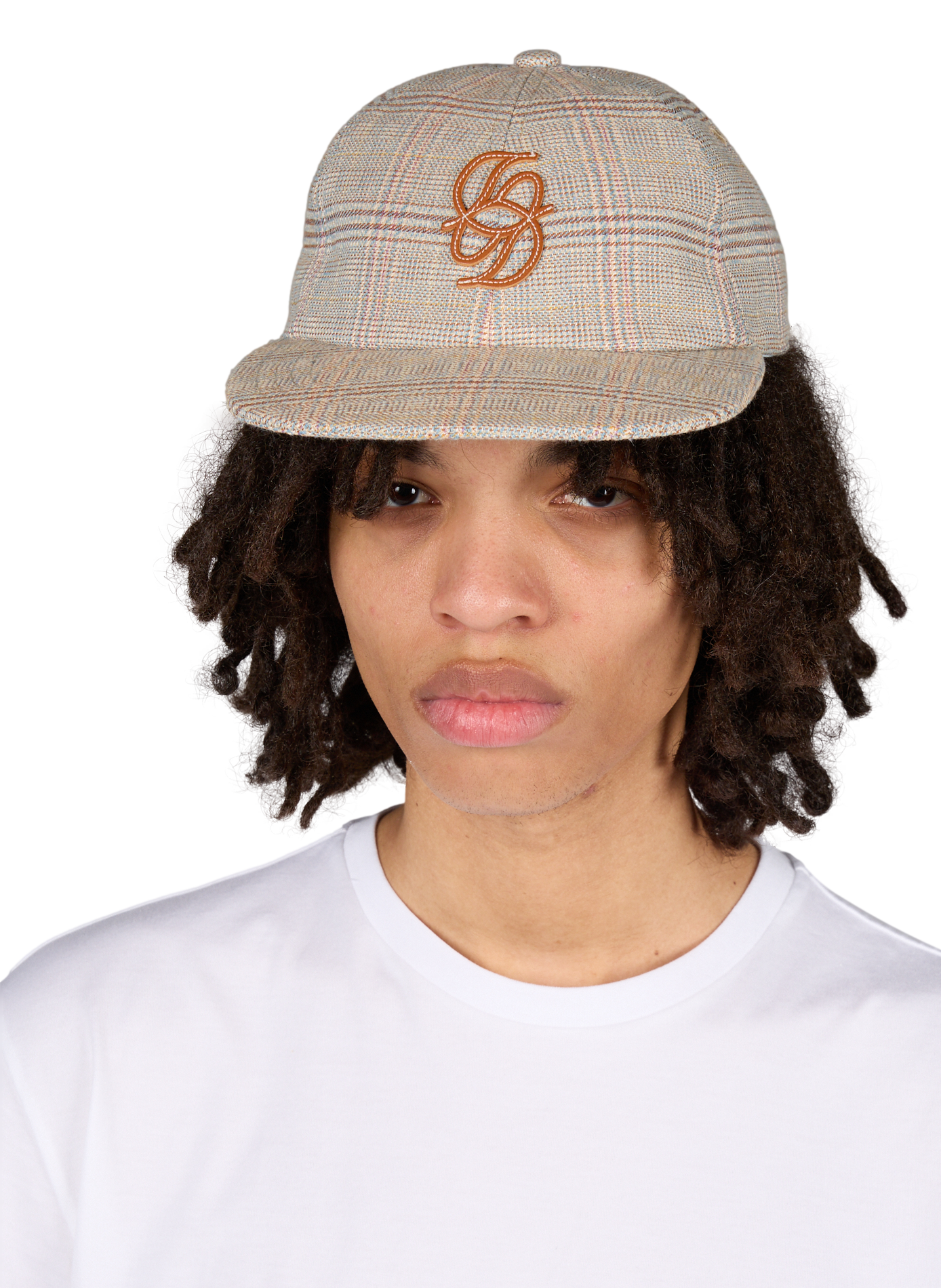 Casquette à carreaux à visière plate DROLE DE MONSIEUR Beige