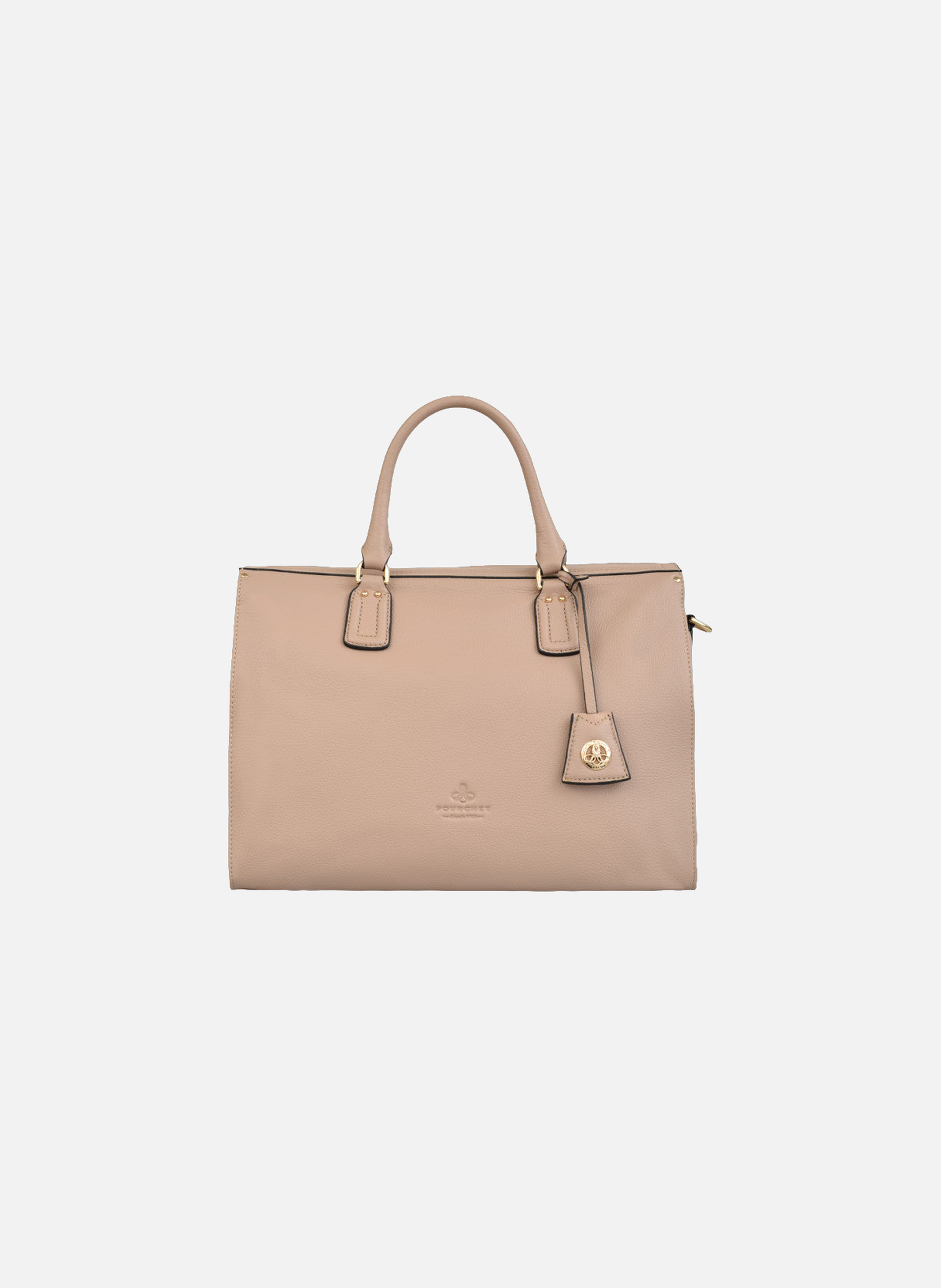 110 magnet | sac à main gm en cuir de veau grainé POURCHET Beige