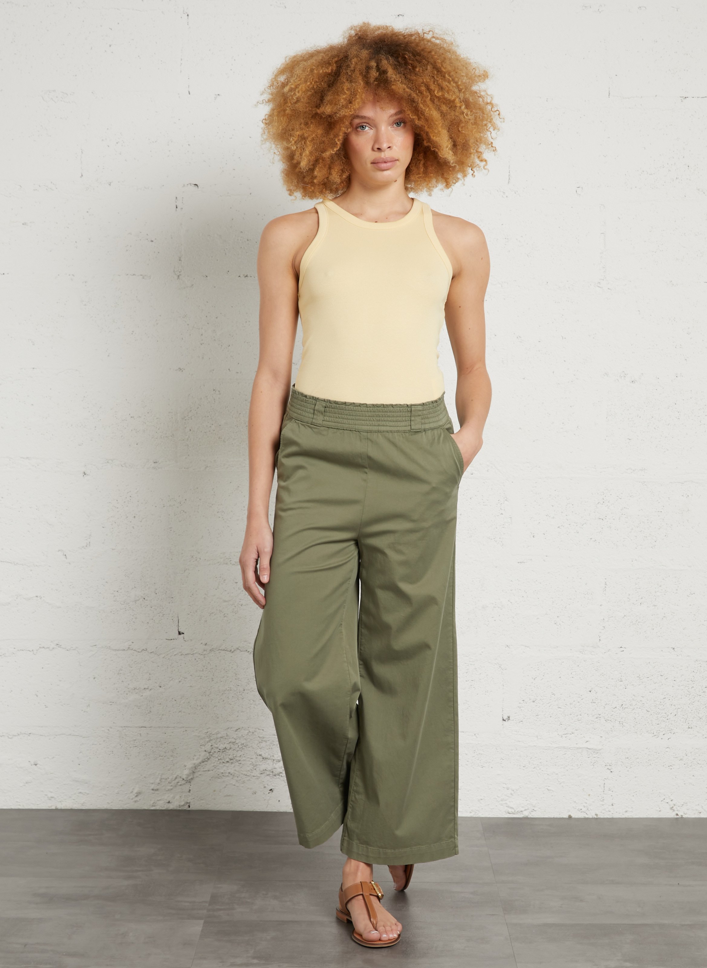 Pantalon large en coton berthie MAISON 123 Vert