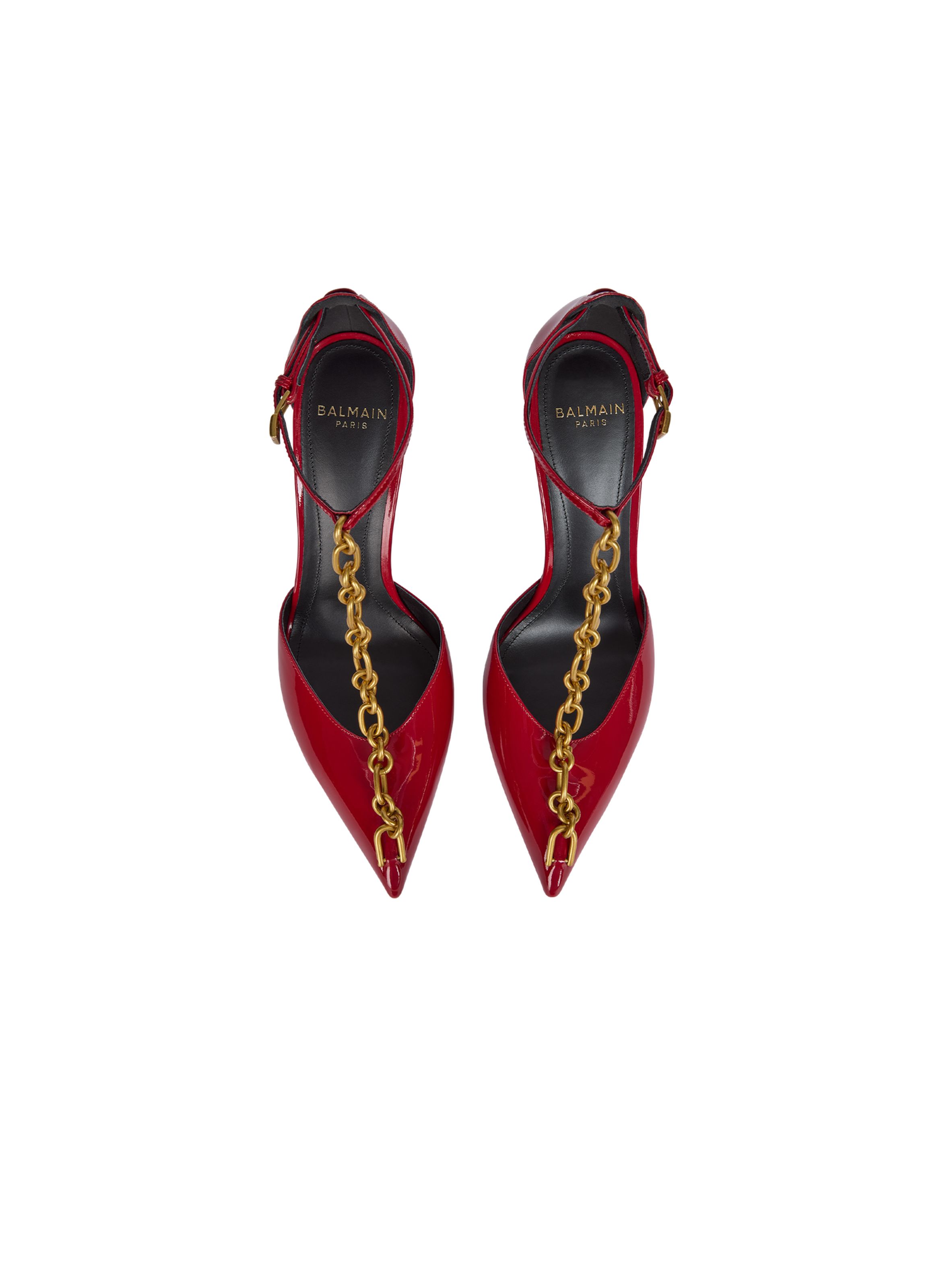 Escarpins sync en cuir verni BALMAIN Rouge