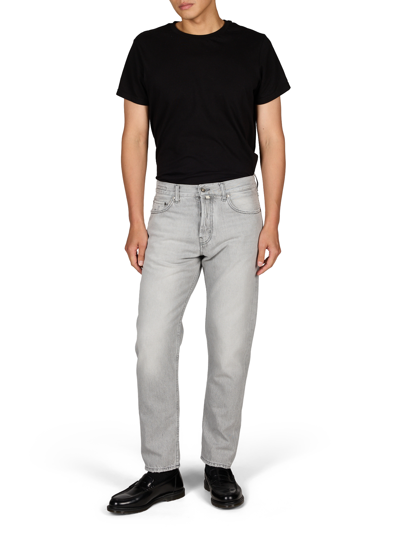 Jean 7/8 en coton mélangé JACOB COHEN Gris