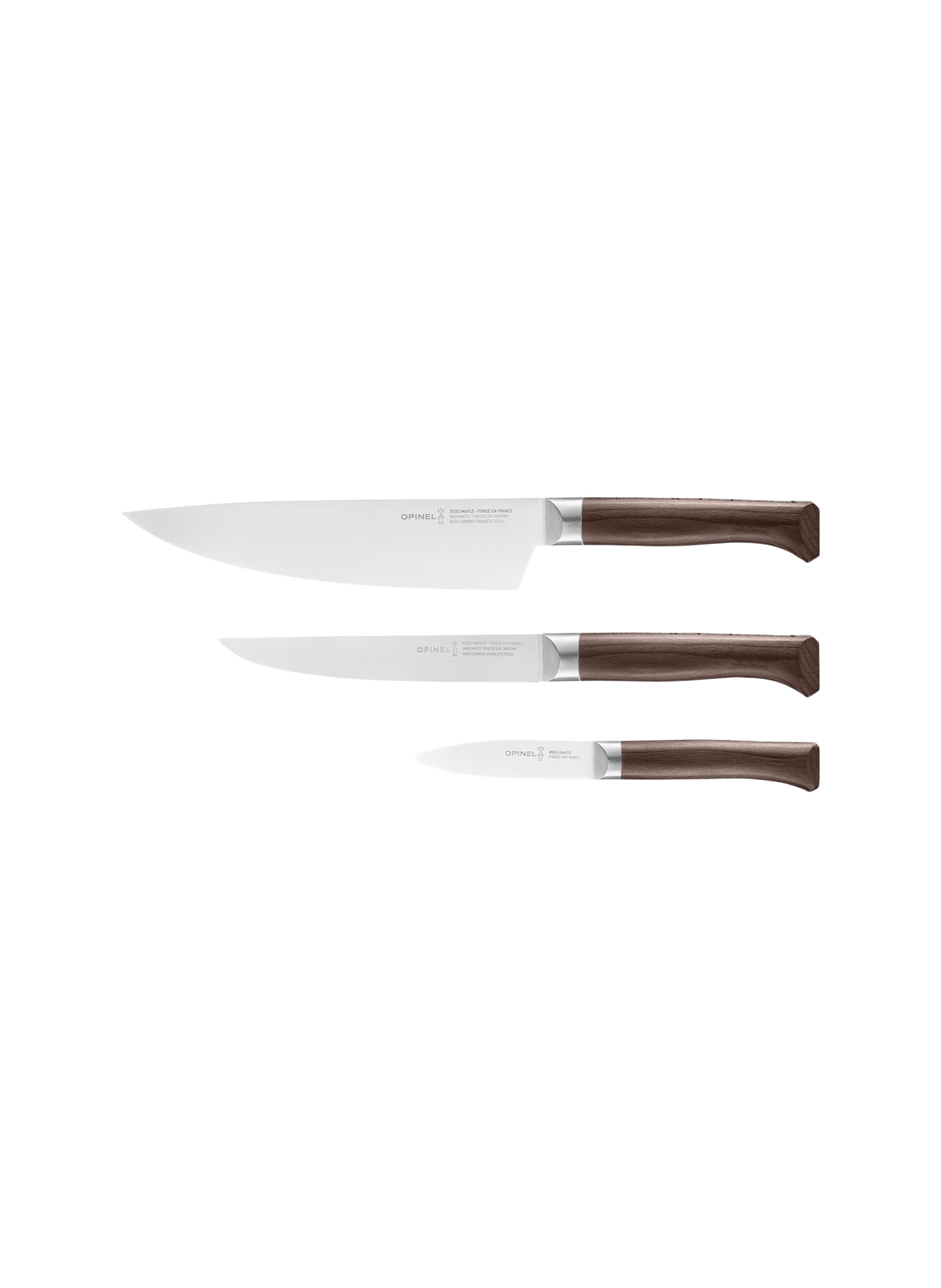 Set aus 3 Küchenmessern Les Forgés OPINEL Braun