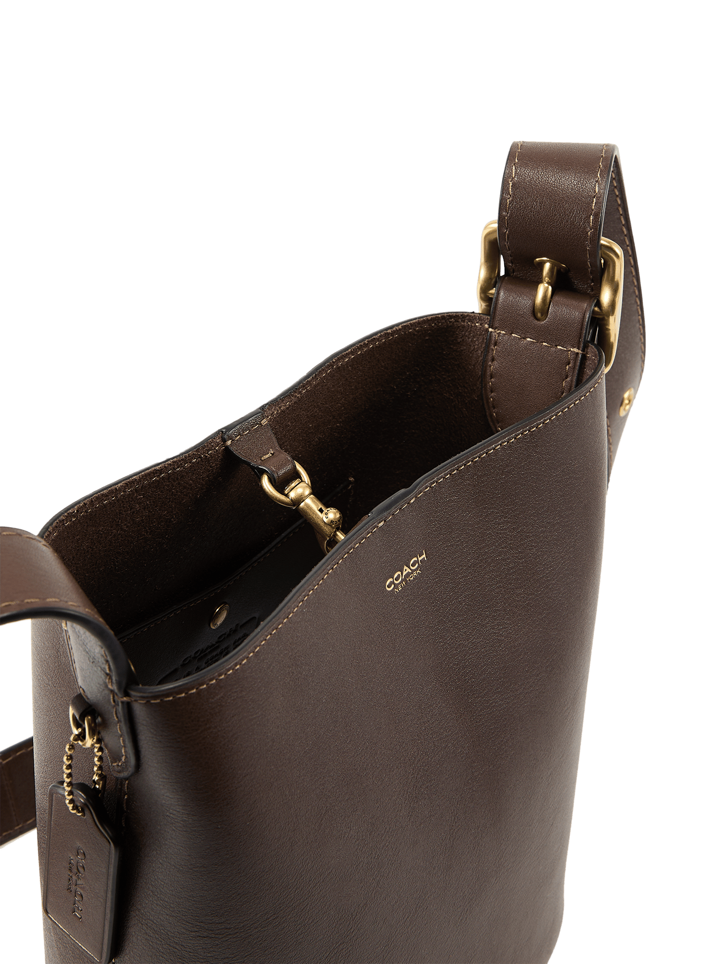 Sac porté épaule en cuir COACH Marron
