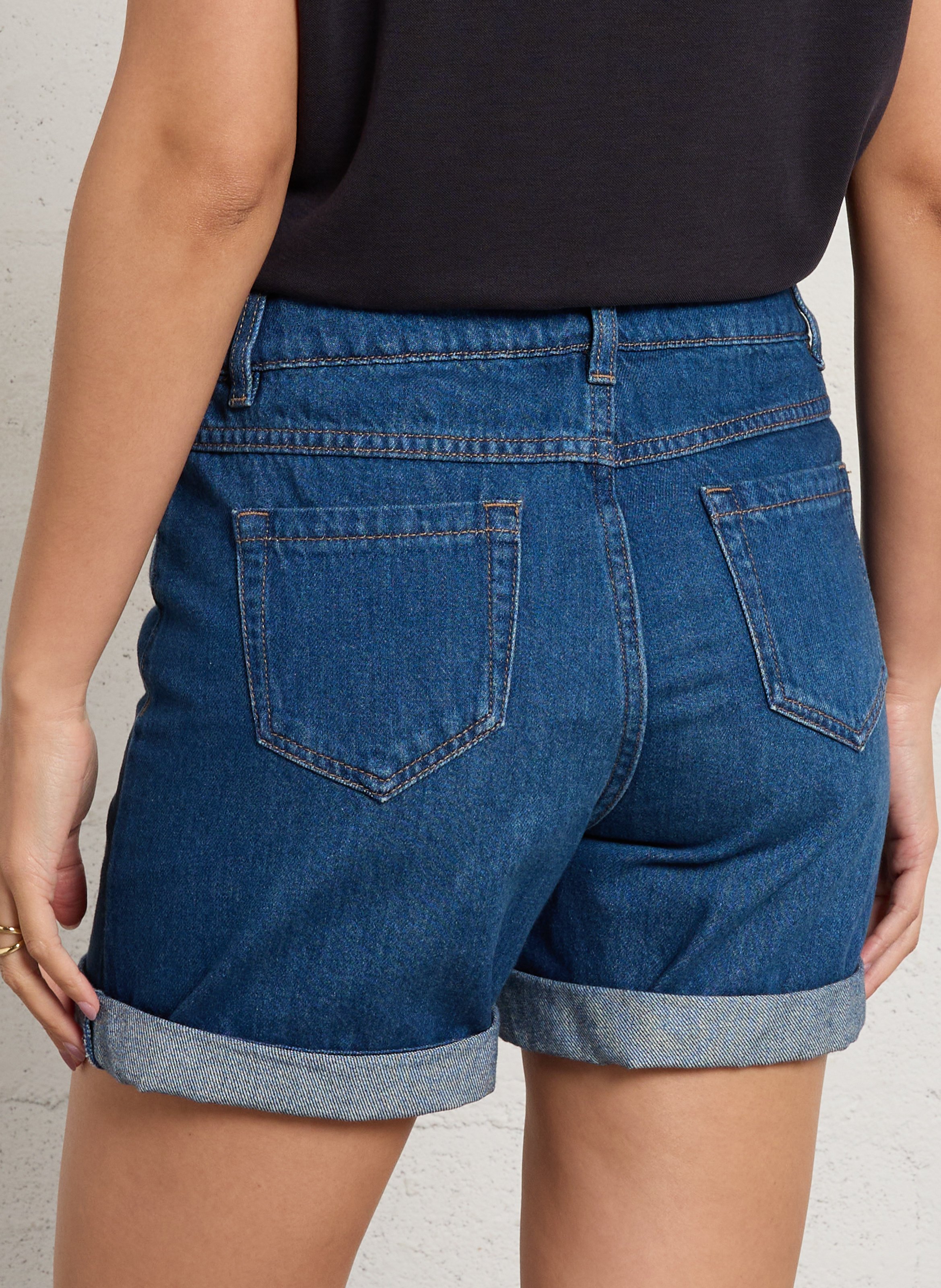 Short à ourlets en denim remi MAISON 123 Bleu