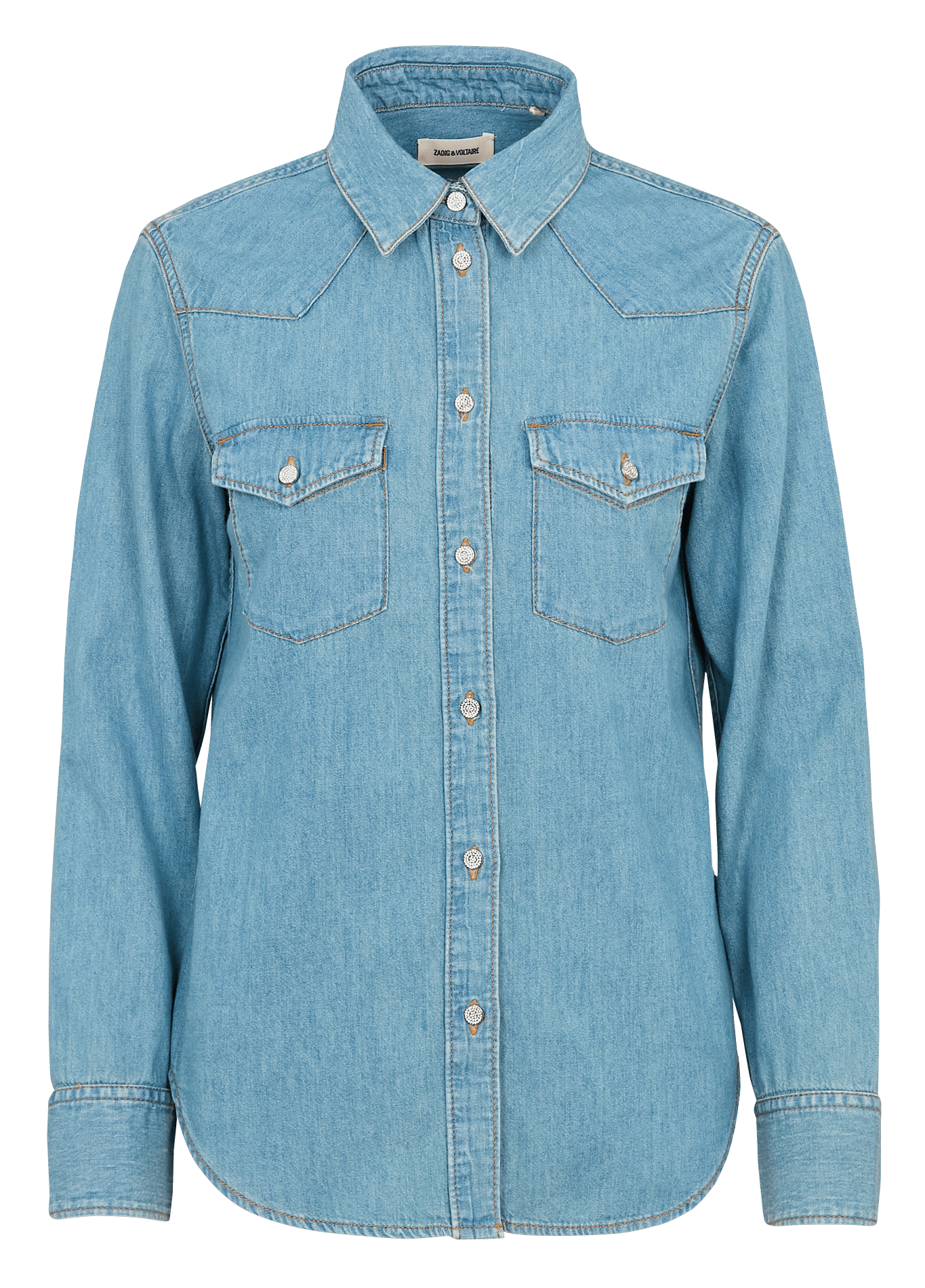 Chemise droite en coton thelma ZADIG&VOLTAIRE Bleu