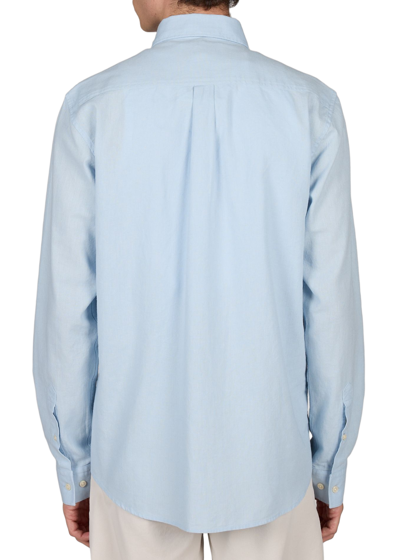 Shirt with American collar in cotton and linen LES DEUX Blue
