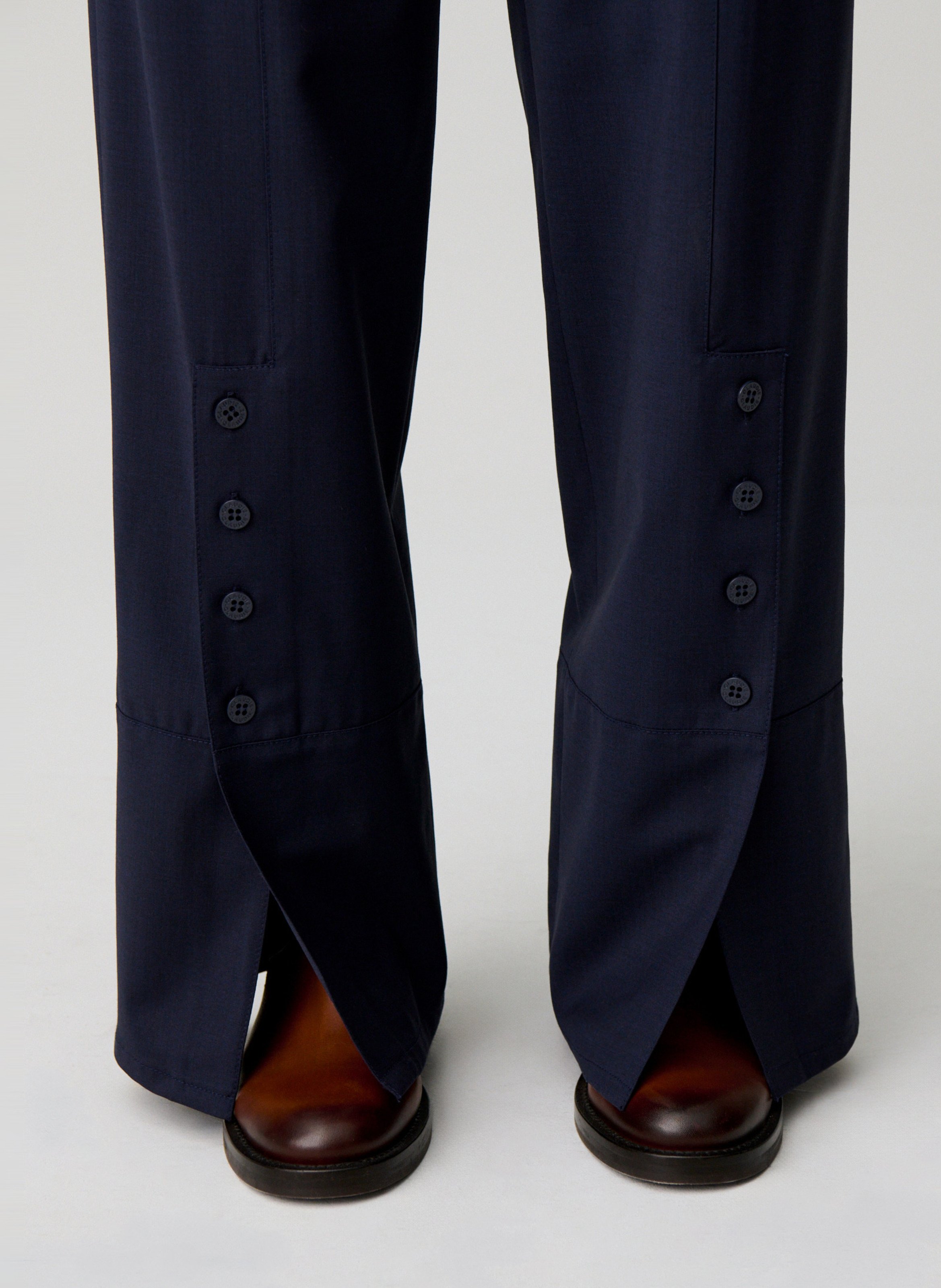 Pantalon large taille haute CLAUDIE PIERLOT Bleu
