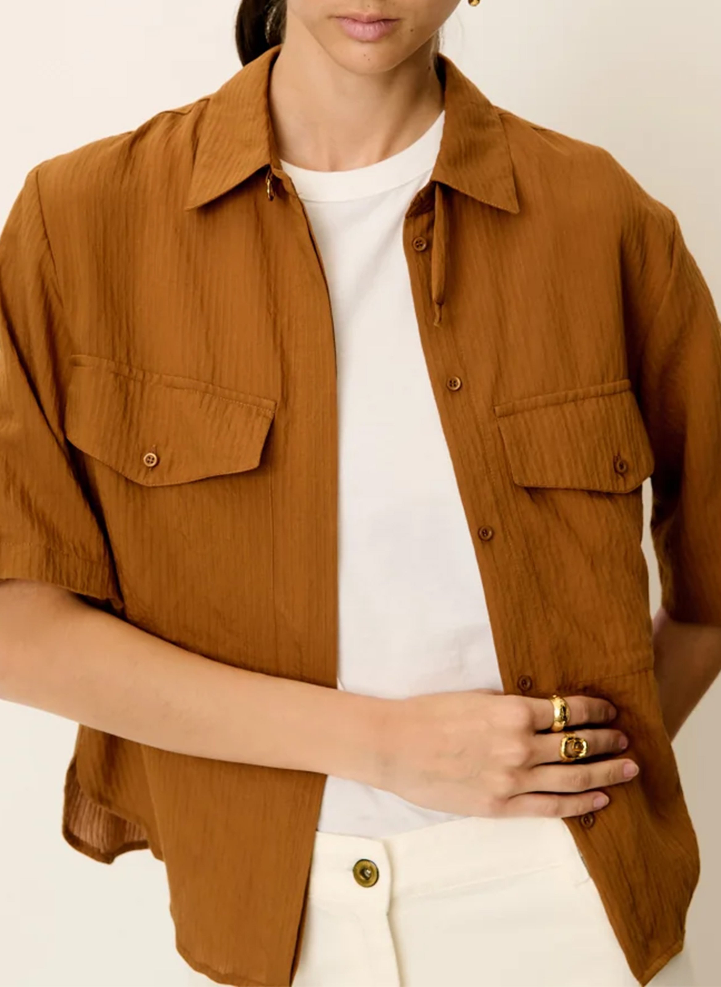 Chemise ample col classique simonin SESSUN Marron