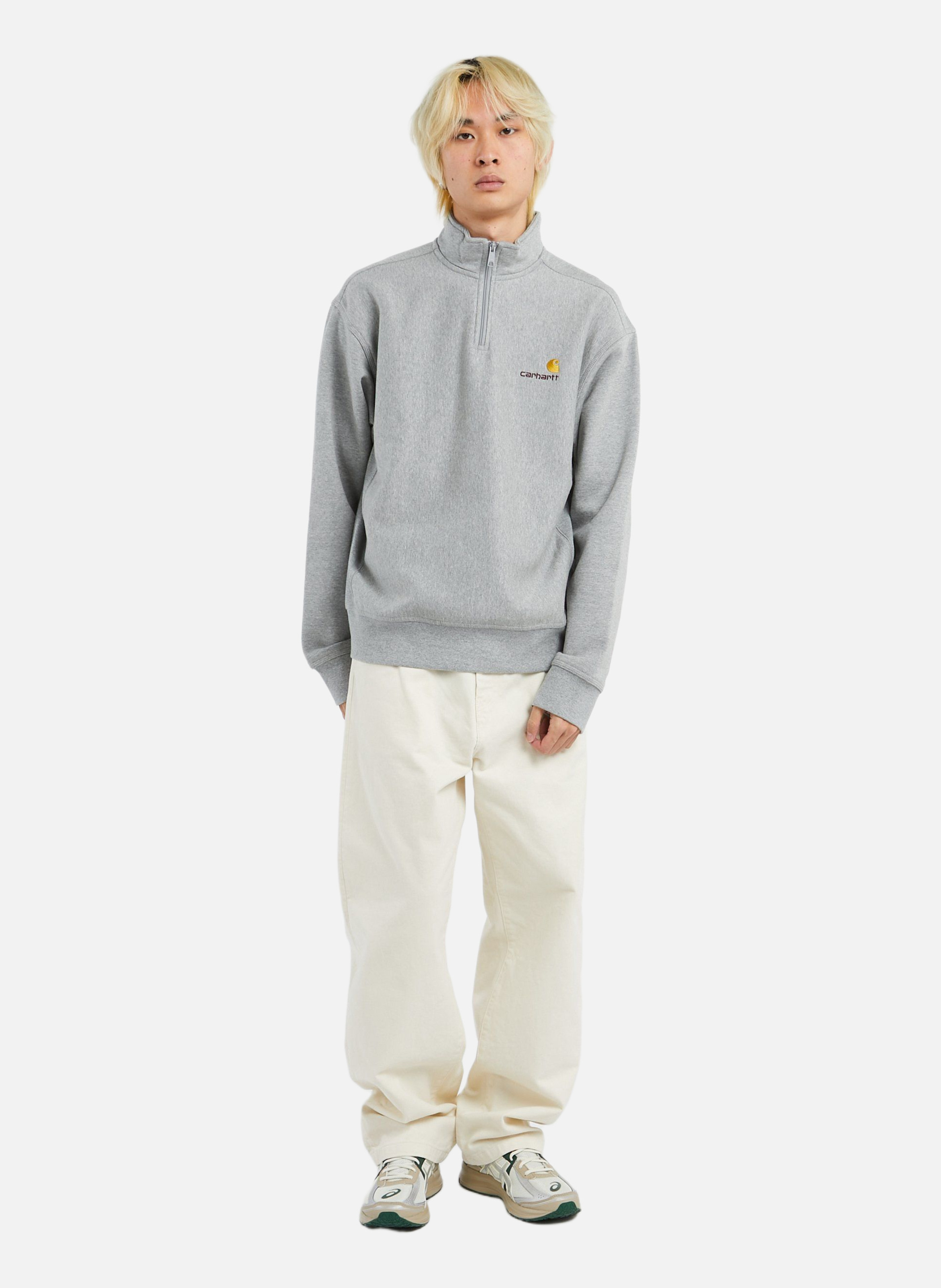 Sweat zippé half zip american script CARHARTT WIP Gris