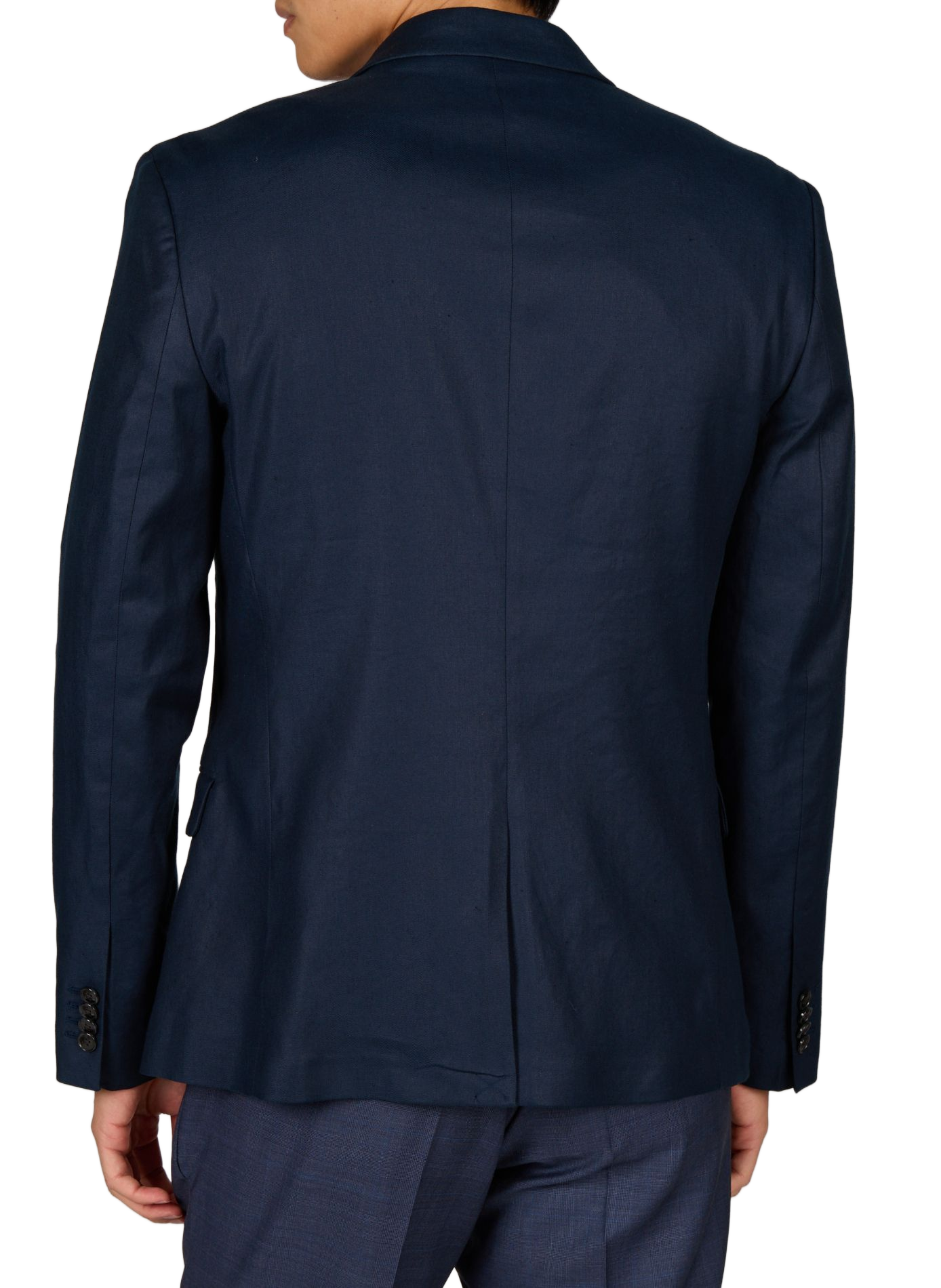 Slim-fit linen blend blazer CALVIN KLEIN Blue