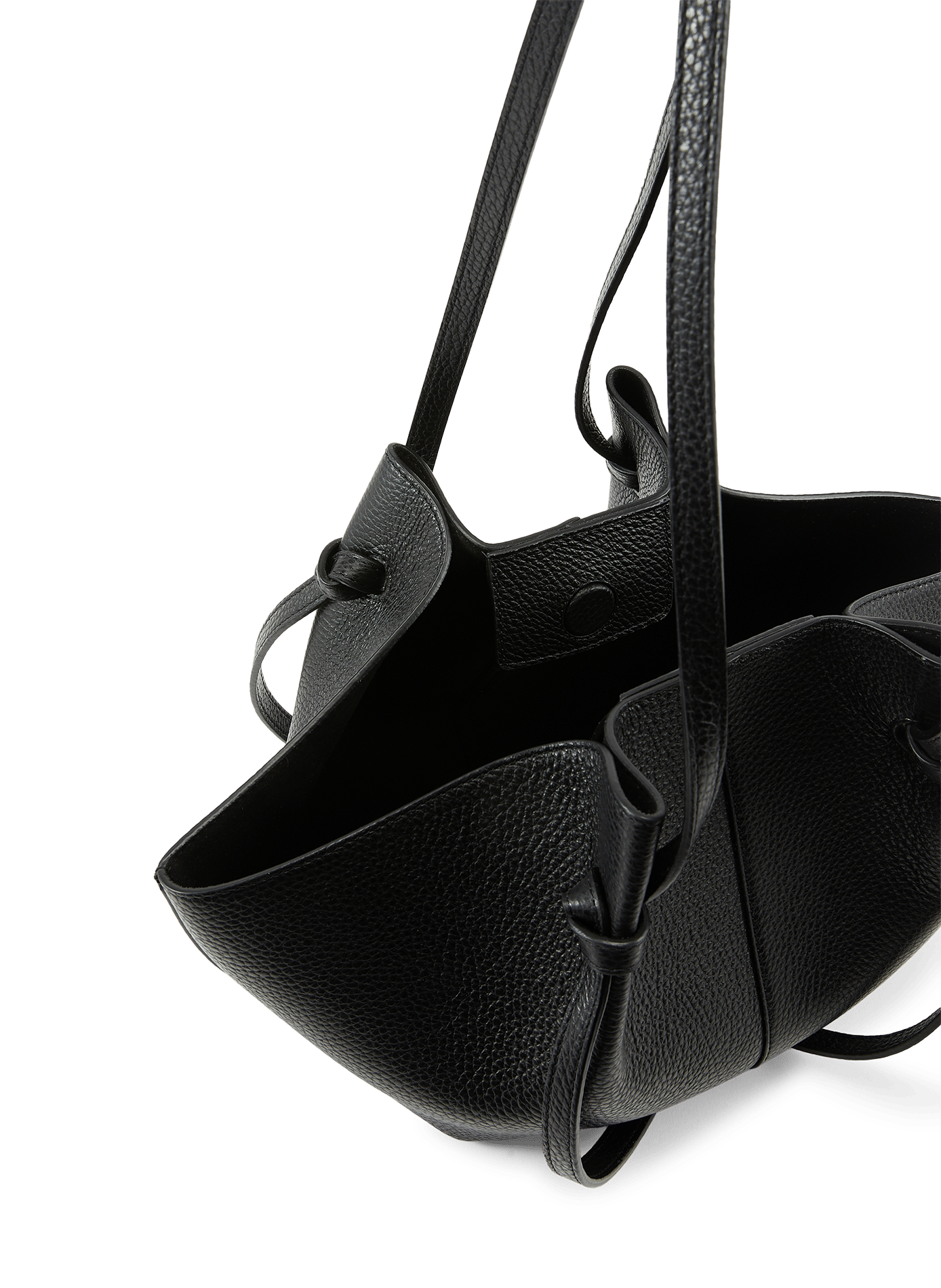 Grained leather shoulder bag YUZEFI Black