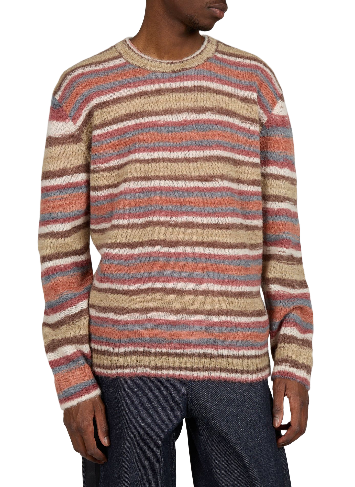 Oversized striped sweater in blended mohair and alpaca A.P.C. Brown