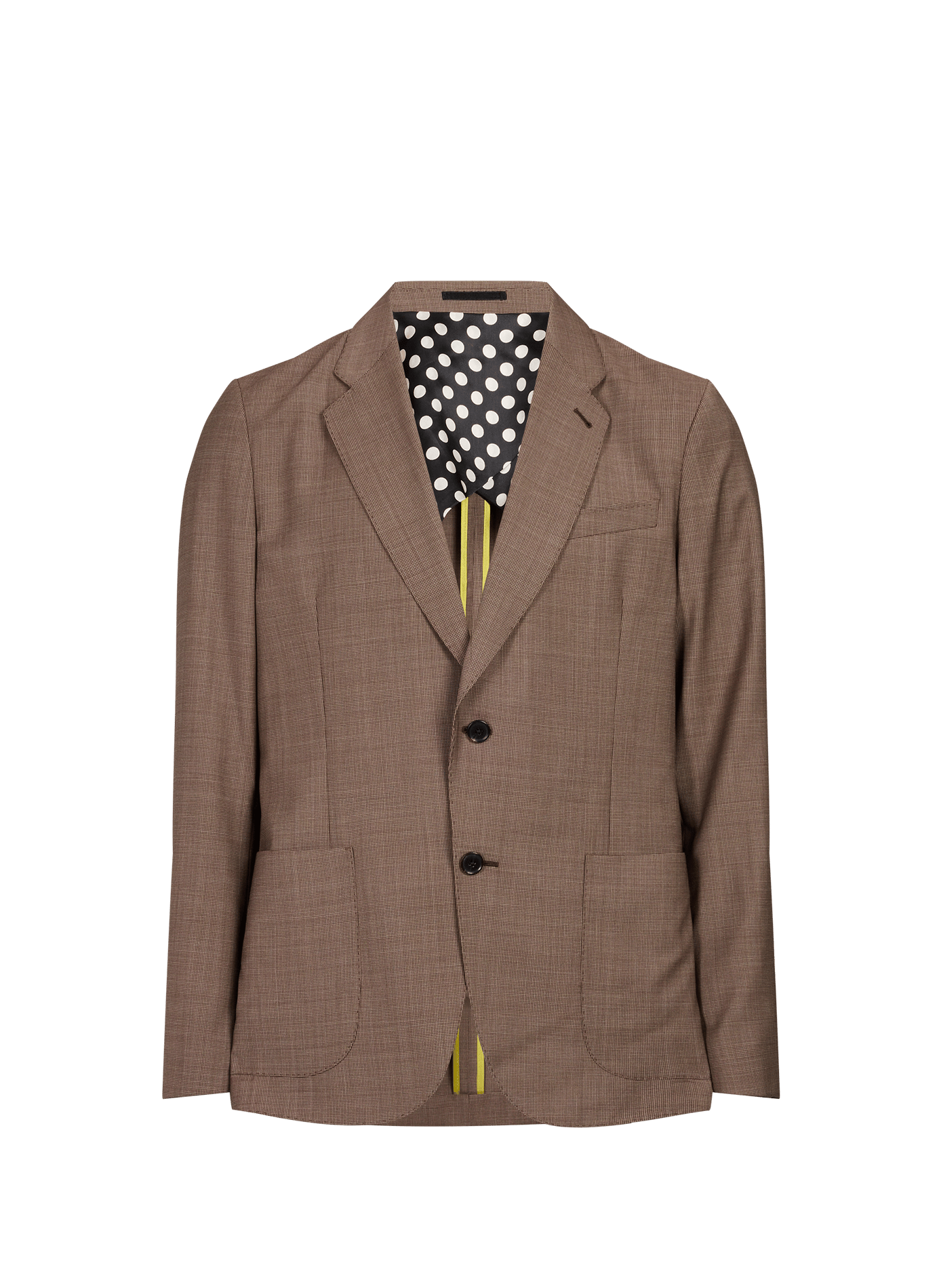 Blazer coupe droite à motif pied-de-poule en laine PAUL SMITH Marron