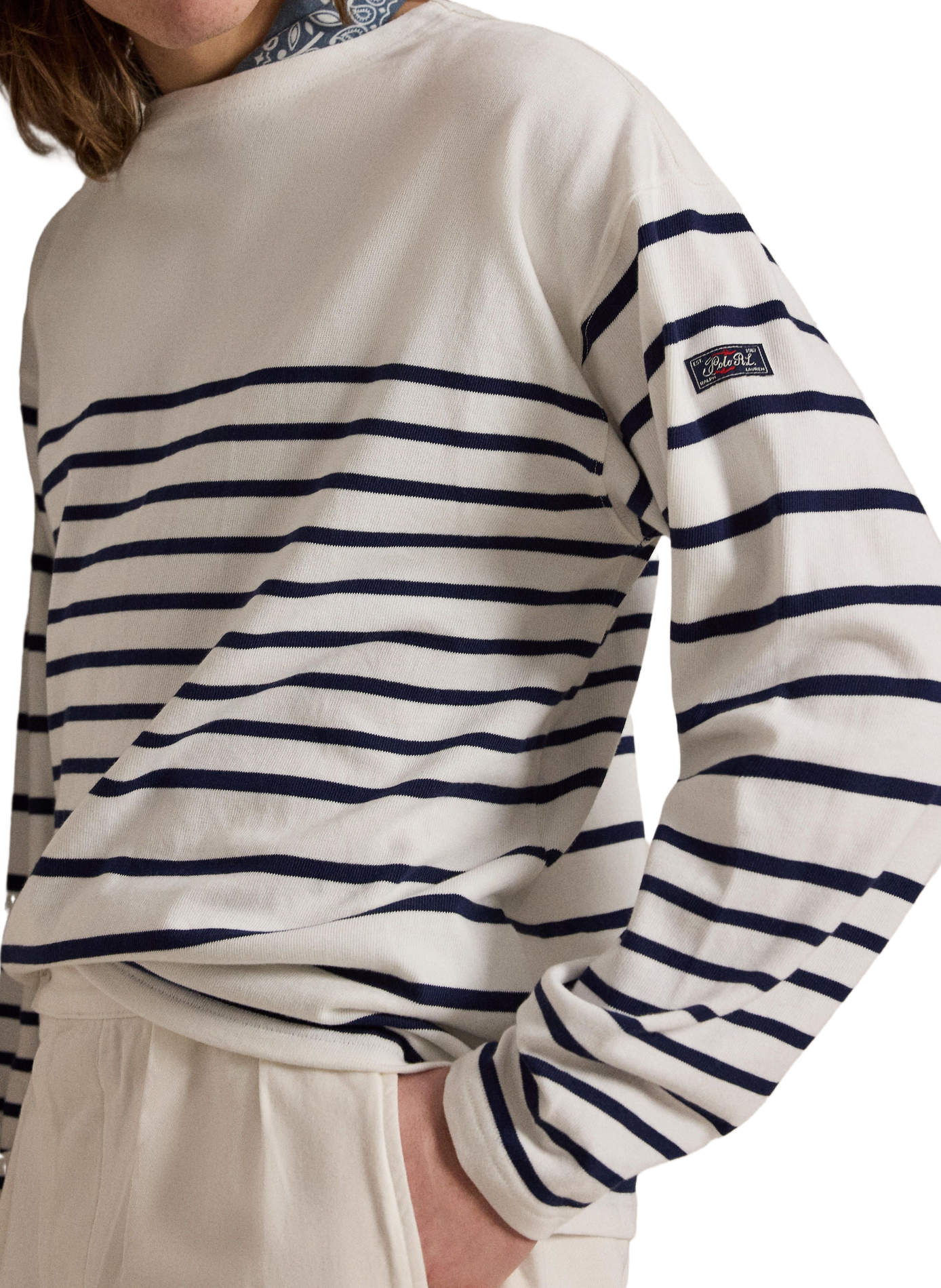 Straight cut cotton sailor stripe sweater POLO RALPH LAUREN Blue
