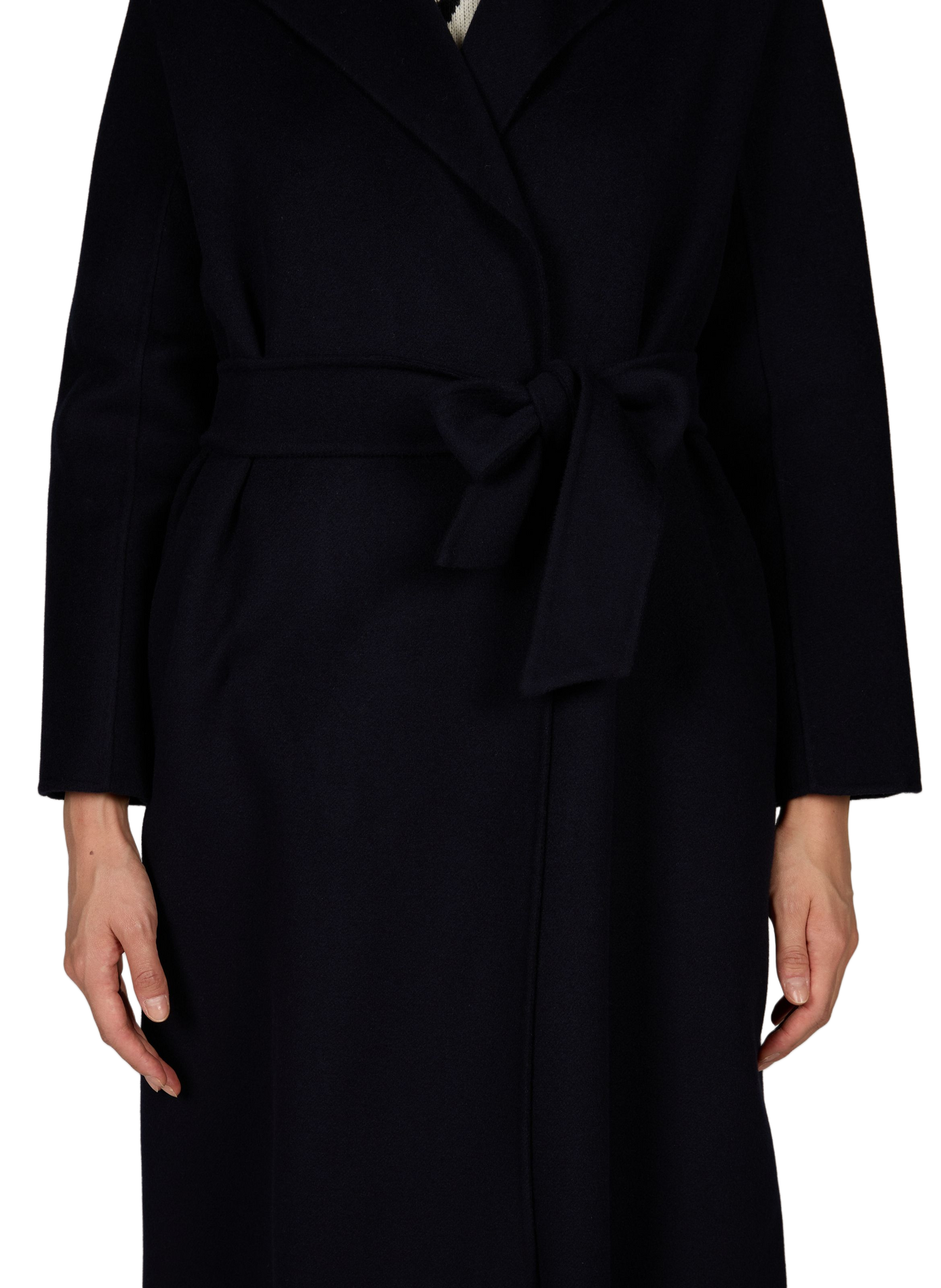 Langer Mantel aus Wollmischung mit Gürtel MAX MARA STUDIO Blau