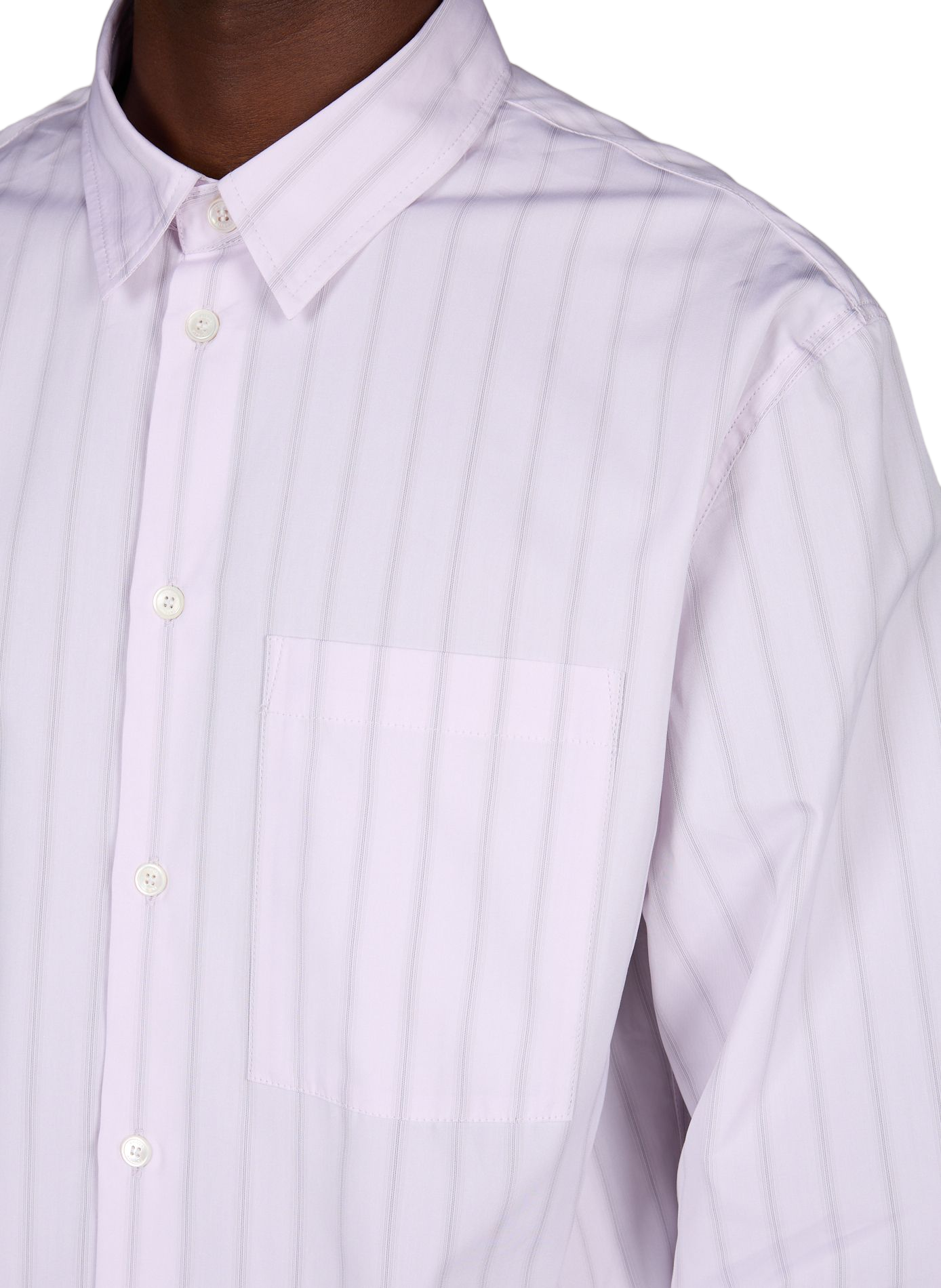 Langarmhemd mit Streifen aus Baumwolle MAISON KITSUNÉ Rosa