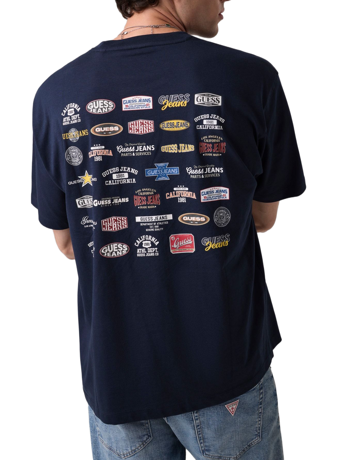 T-shirt met ronde hals GUESS Blauw