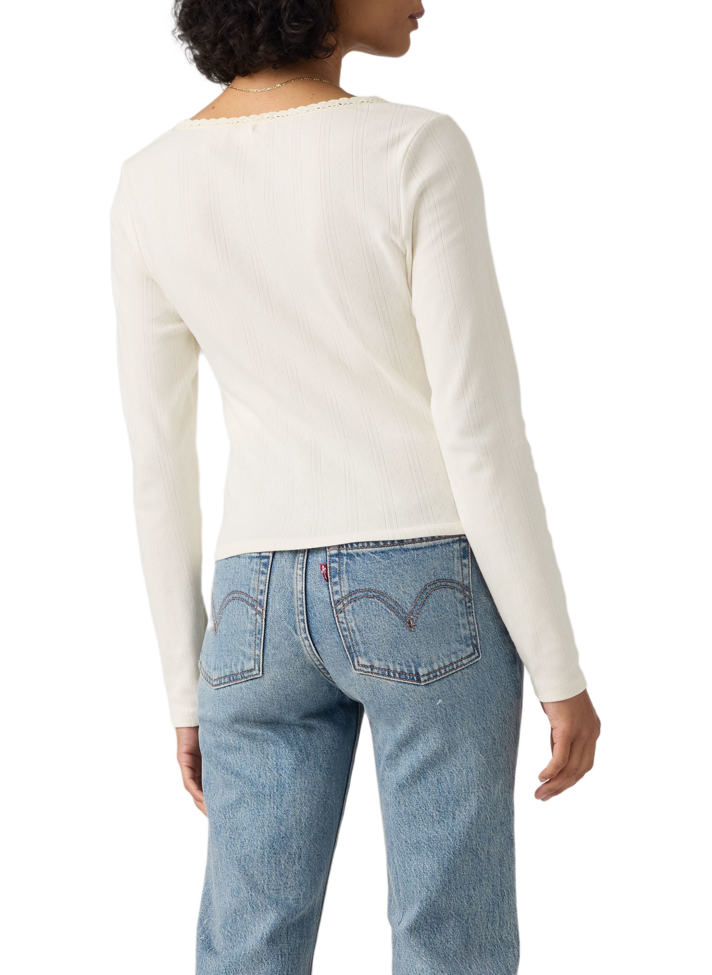 Cotton-blend round-neck T-shirt LEVI'S White