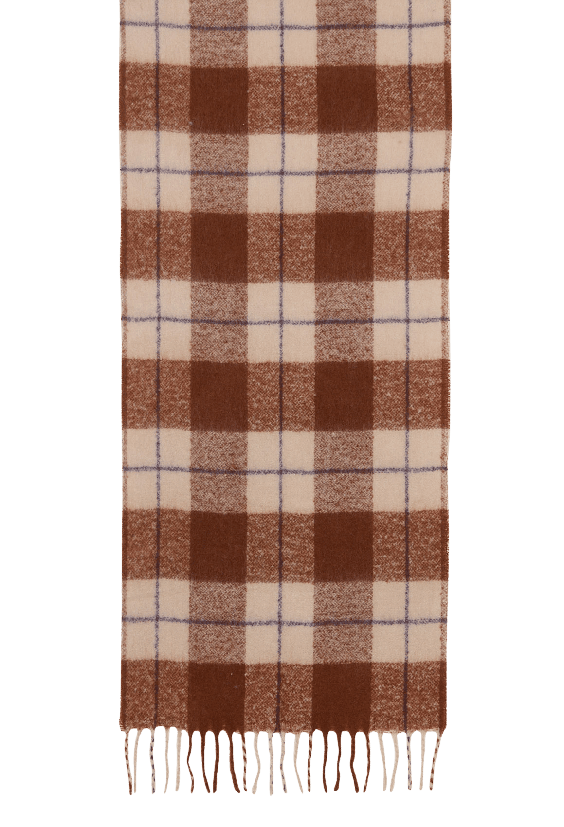 Écharpe frangée à carreaux romane MAISON 123 Beige