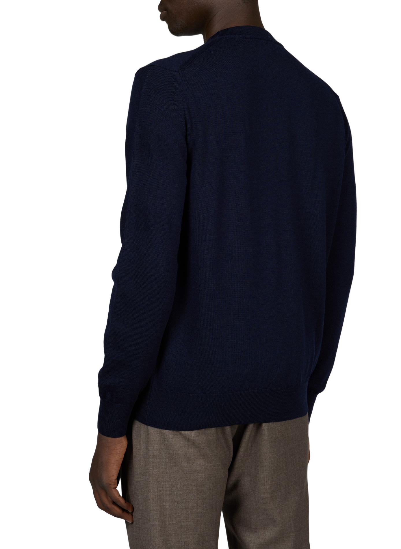 Straight leg knit wool pants AURELIEN Blue