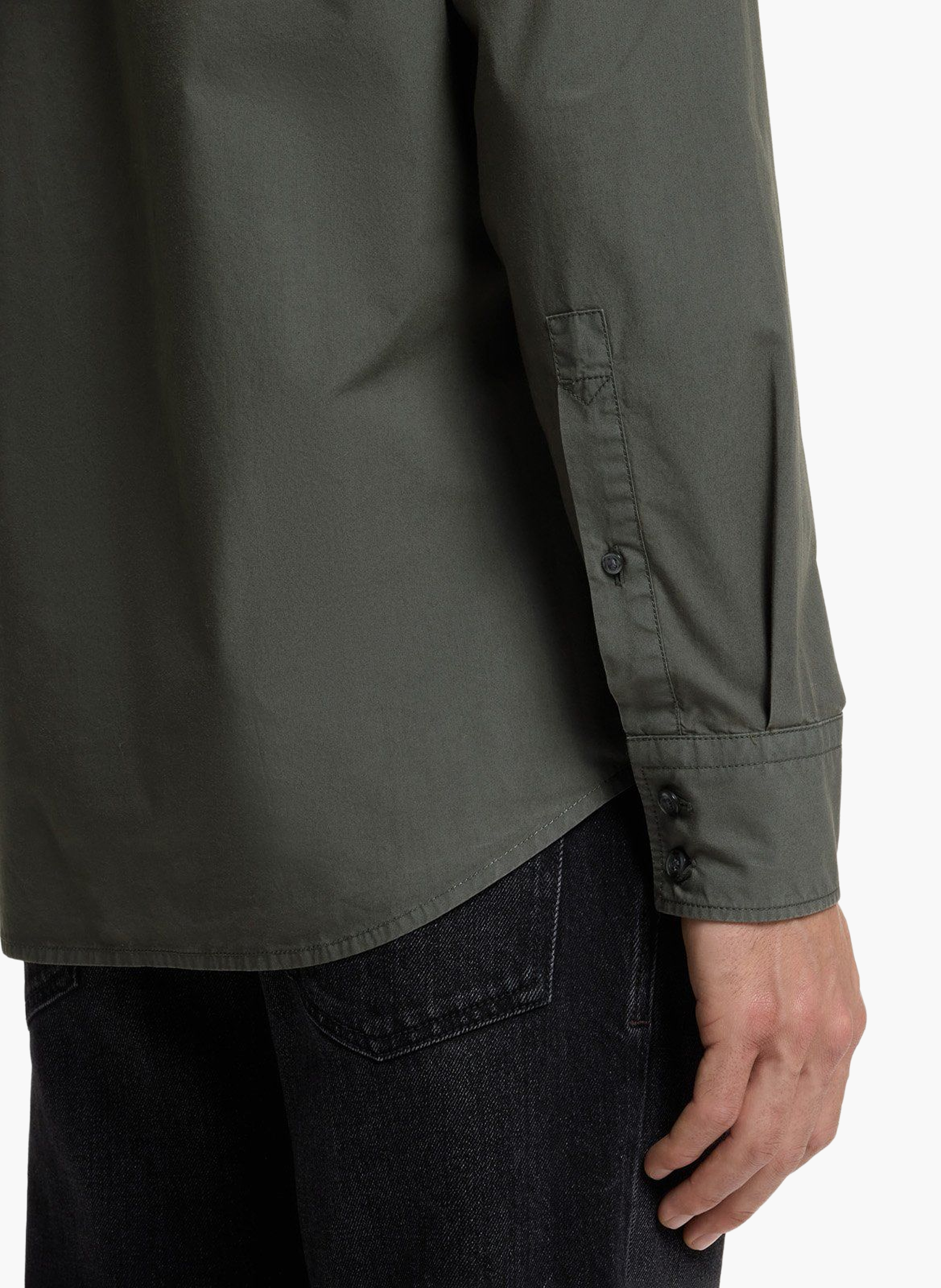 Chemise regular en coton BOSS Kaki