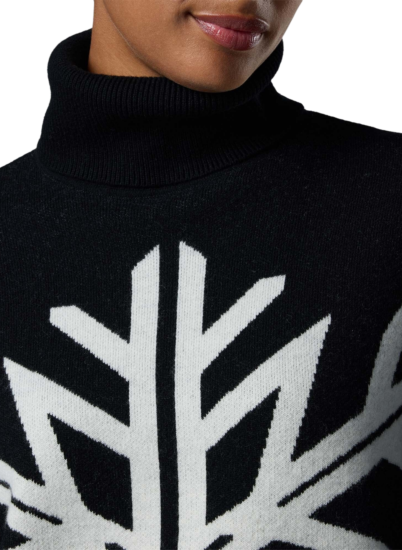 Relaxed-fit W PATTER merino wool turtleneck sweater ROSSIGNOL Black