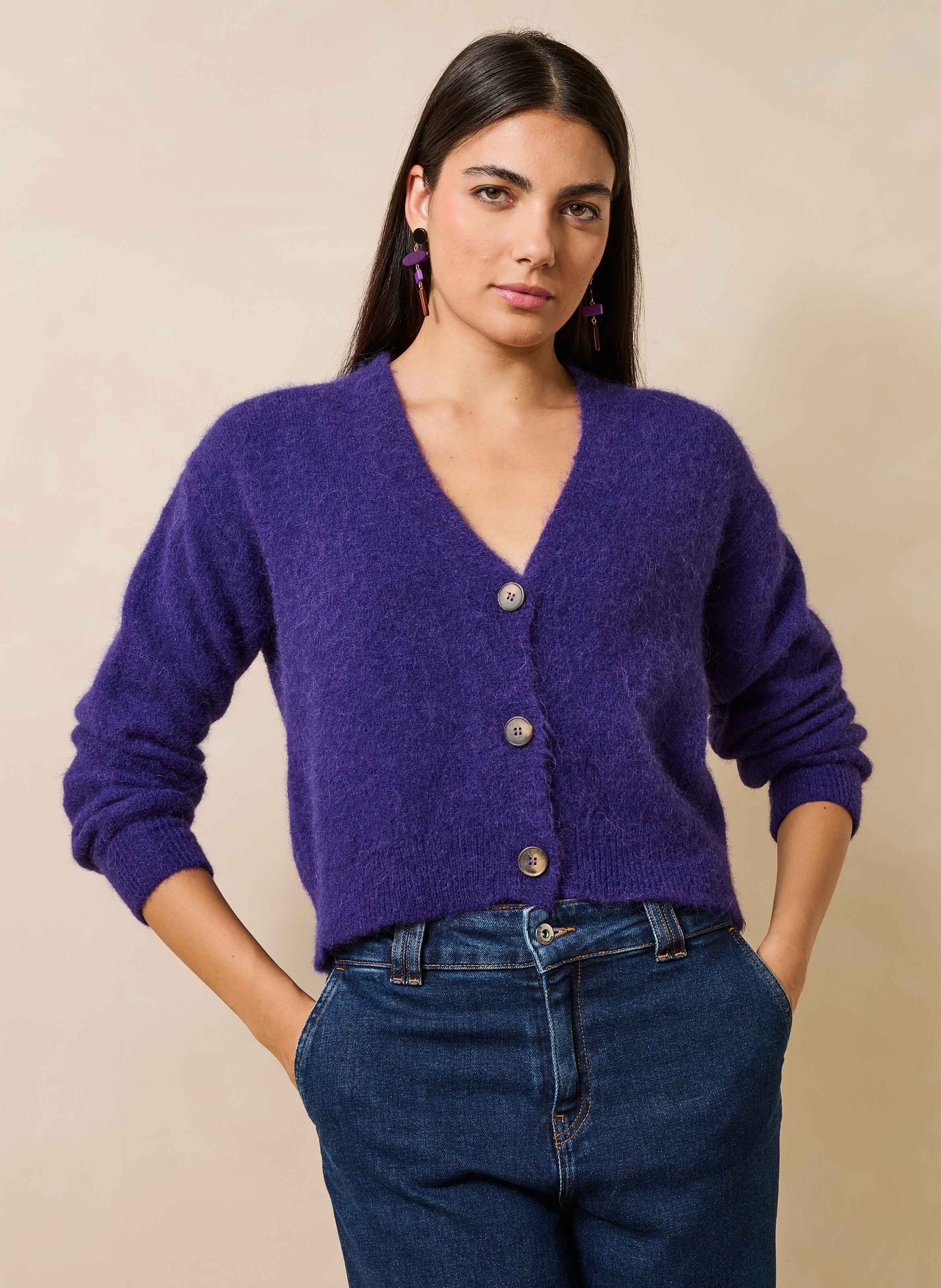 Oversized vest van gemengde wol LA FEE MARABOUTEE Paars