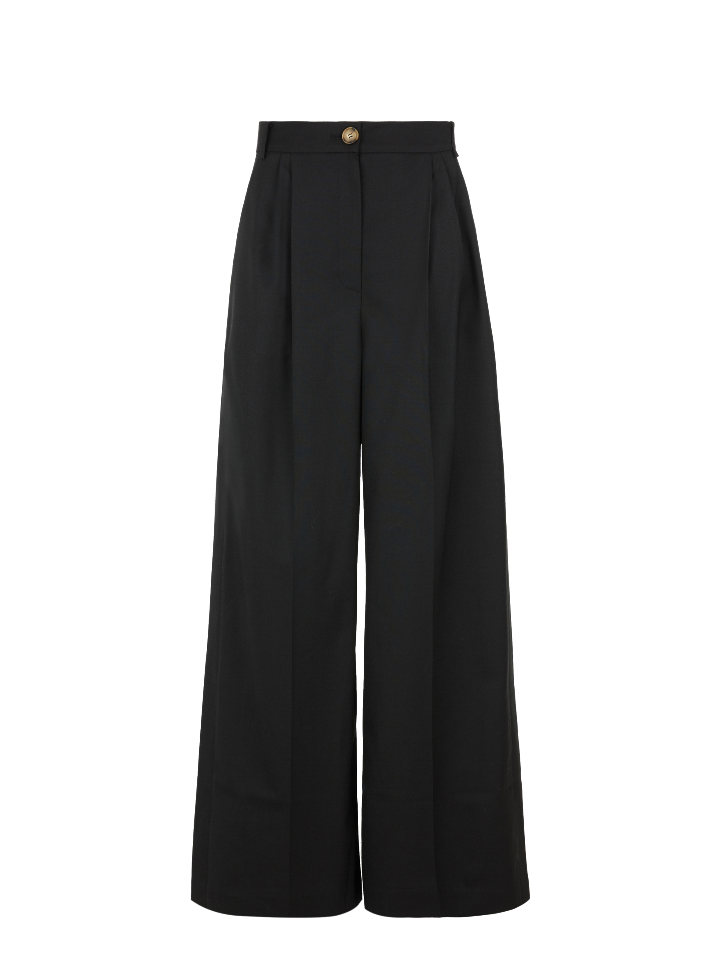 Pantalon évasé Ingrid en laine mélangée