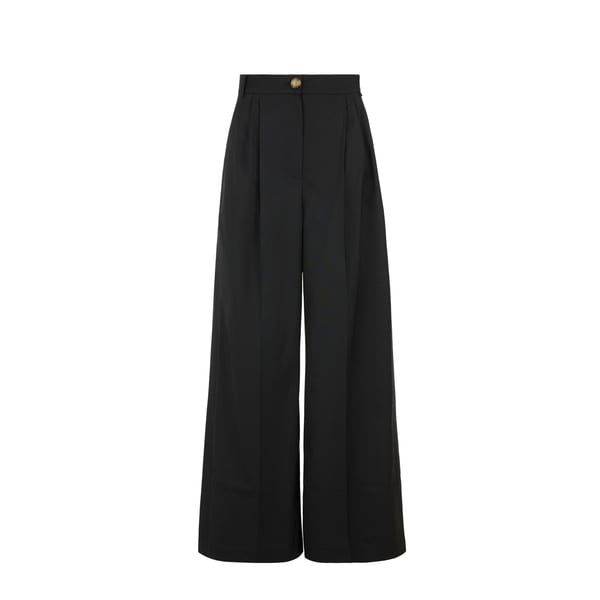 Pantalon évasé Ingrid en laine mélangée