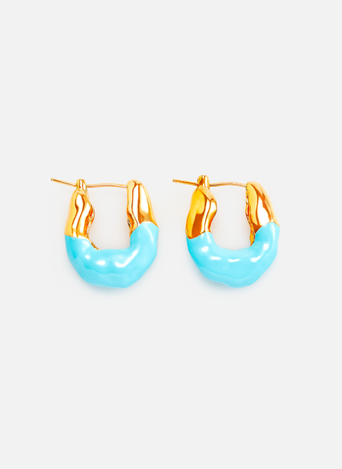 Two-tone Wave earrings in gold-plated brass Gold JOANNA LAURA CONSTANTINE 