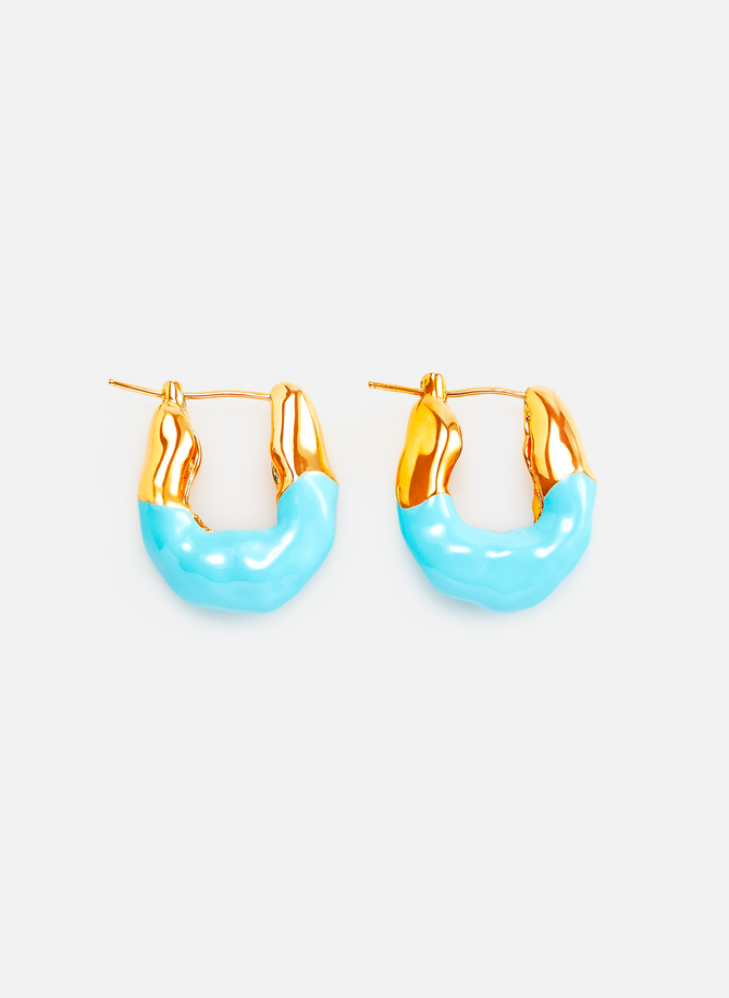 Two-tone Wave earrings in gold-plated brass JOANNA LAURA CONSTANTINE