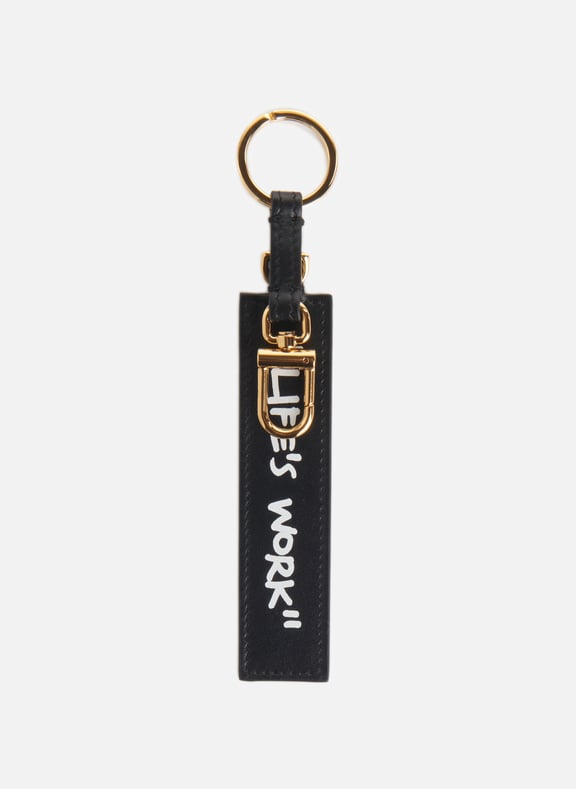 Off white 2025 leather keychain