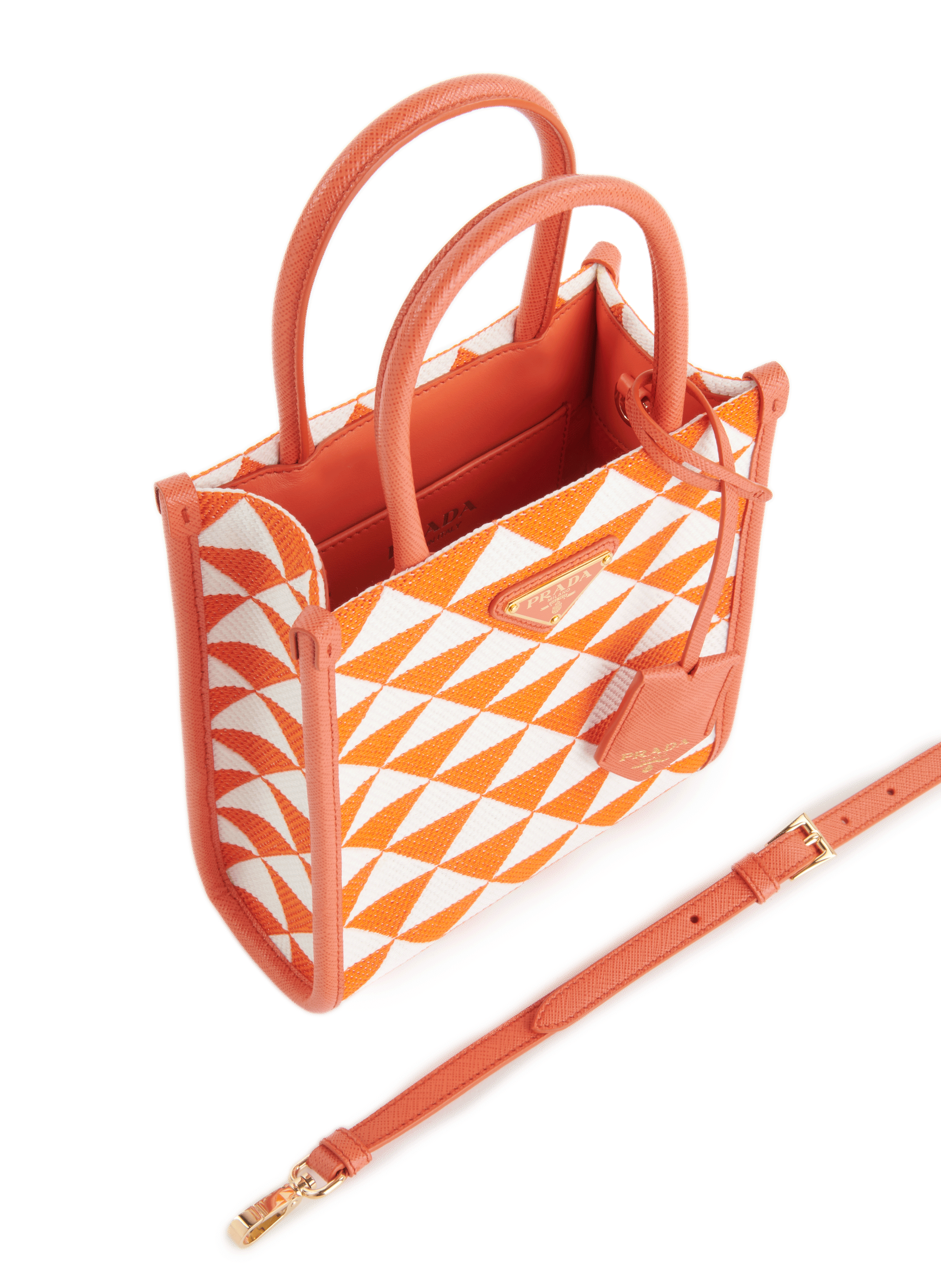 Mini sac Symbole en tissu brodé PRADA Multicolore