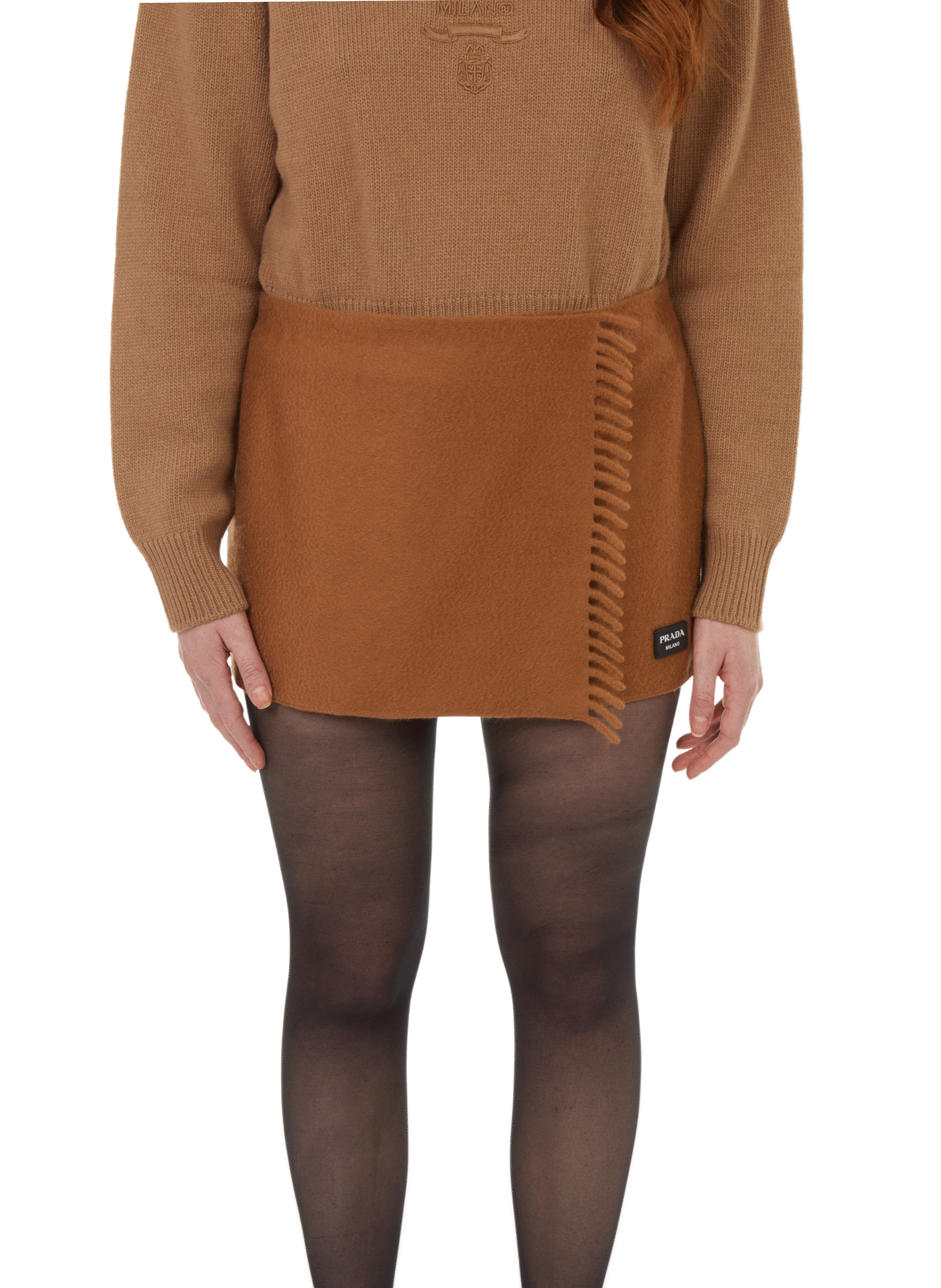 PRADA Cashmere mini skirt Brown