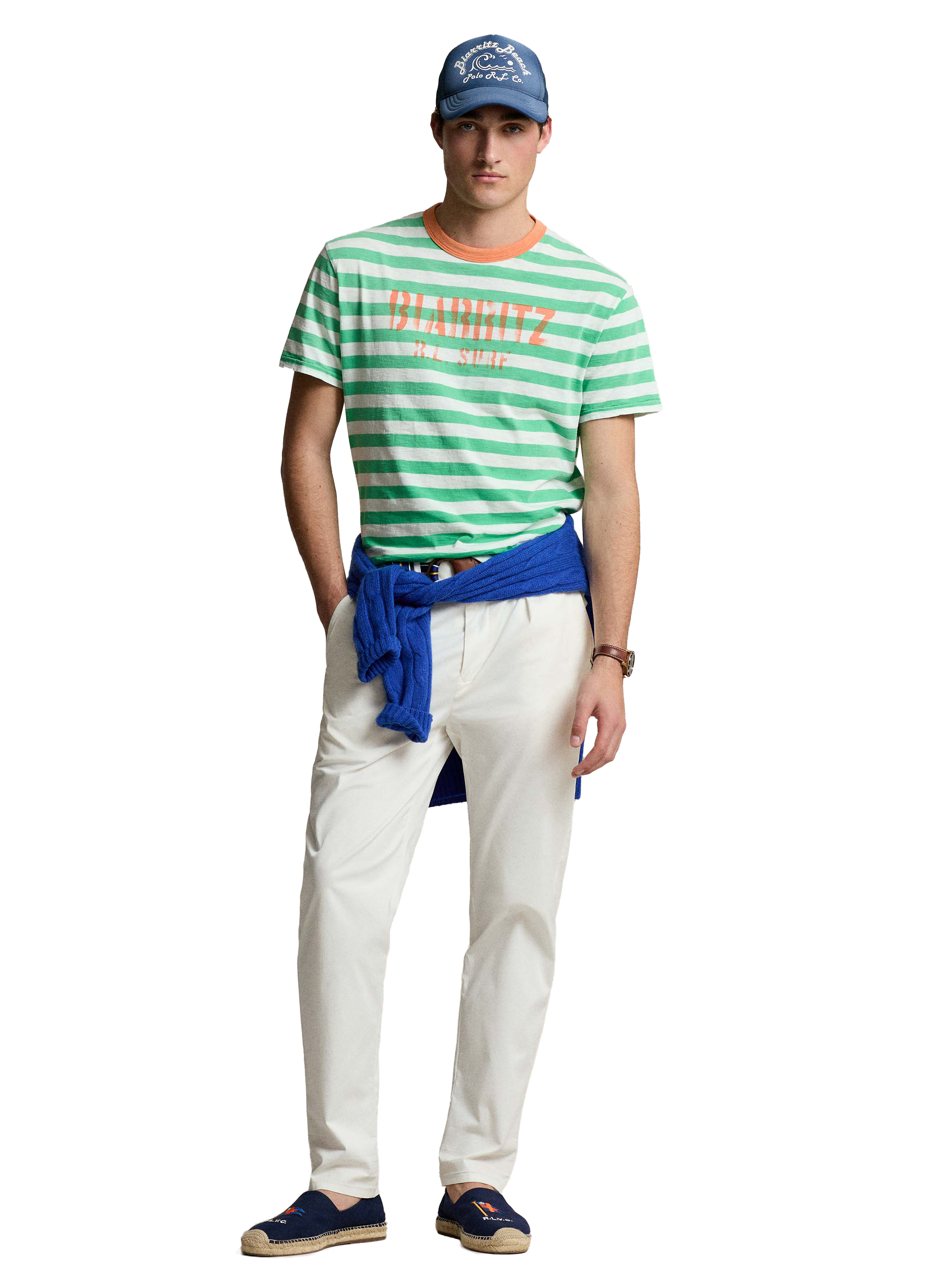 T-shirt rayé en coton  POLO RALPH LAUREN Vert