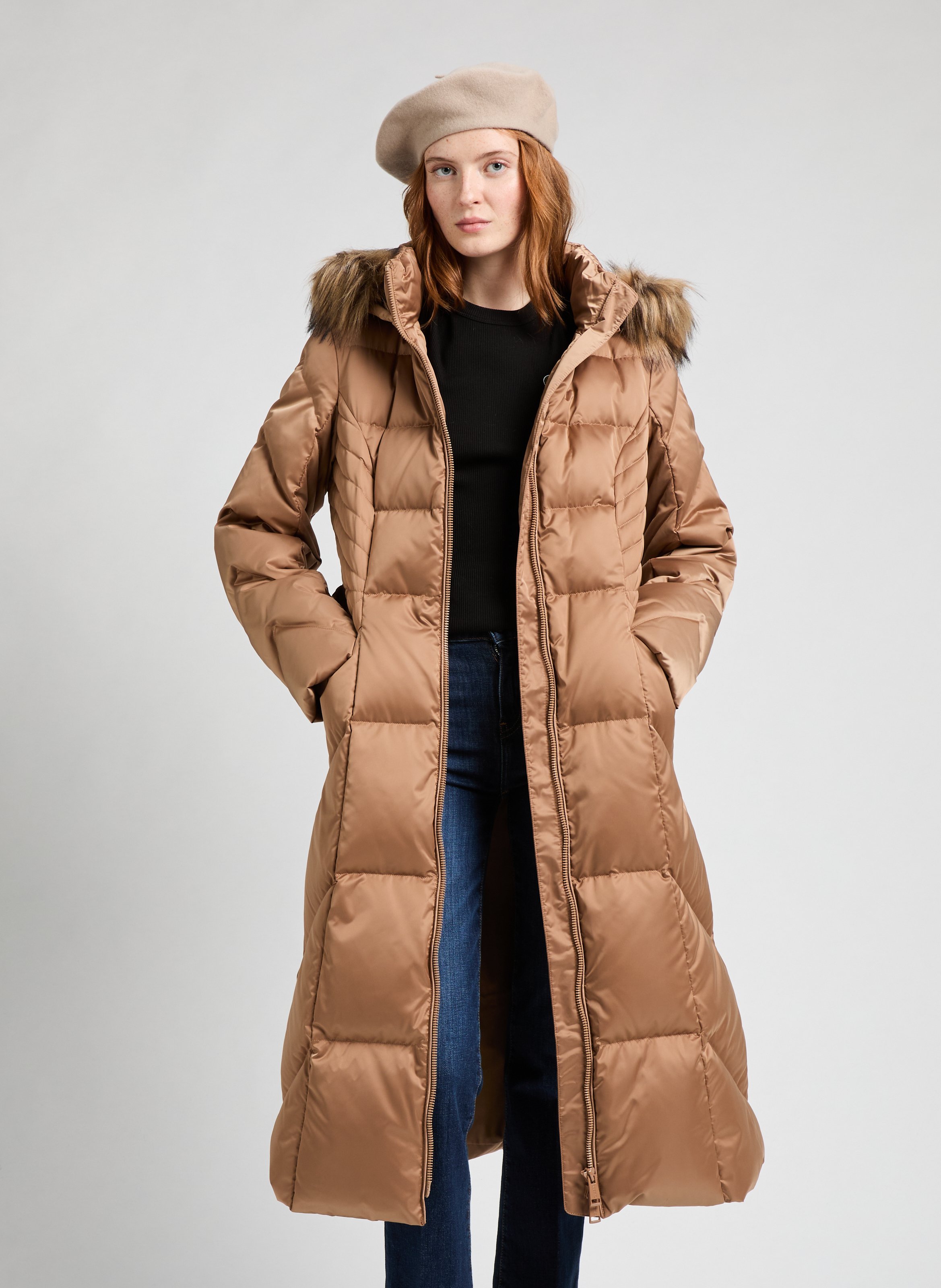 Long quilted coat guess women printemps