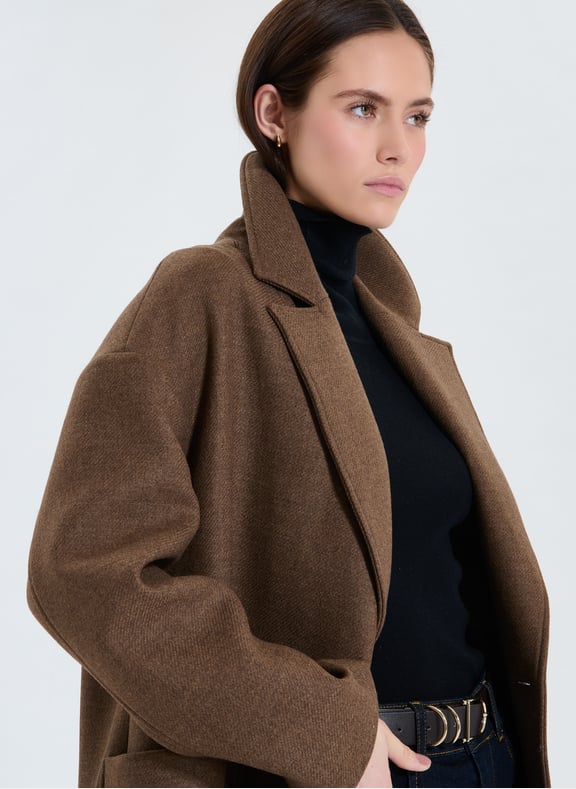 Manteau chocolat droit - miranda Marron by ZAPA ZAPA Manteau chocolat droit - miranda Marron