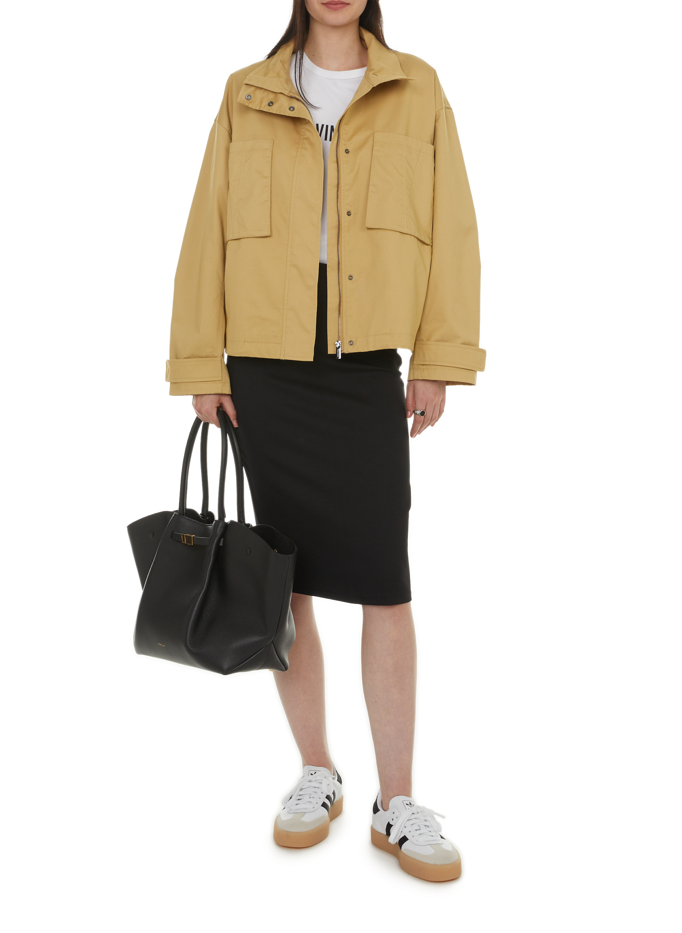 New York grained leather handbag DEMELLIER LONDON Black