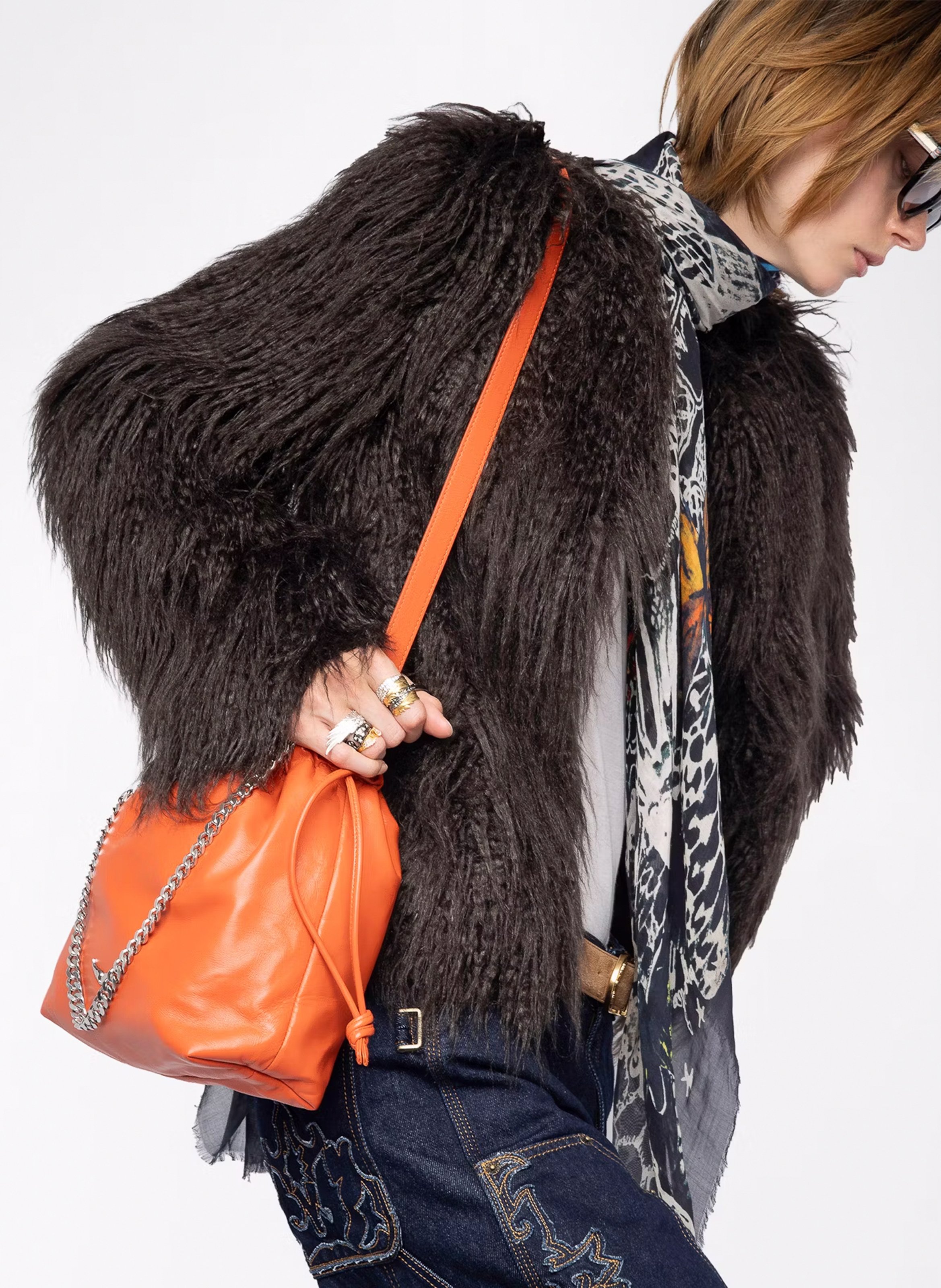Sac bandoulière en cuir rock today ZADIG&VOLTAIRE Orange