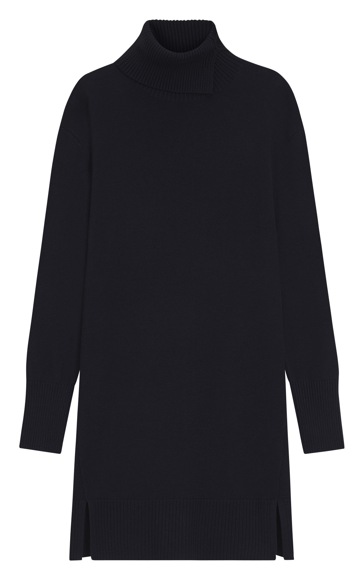 Robe pull droite col roulé en laine mélangée BOSS Bleu