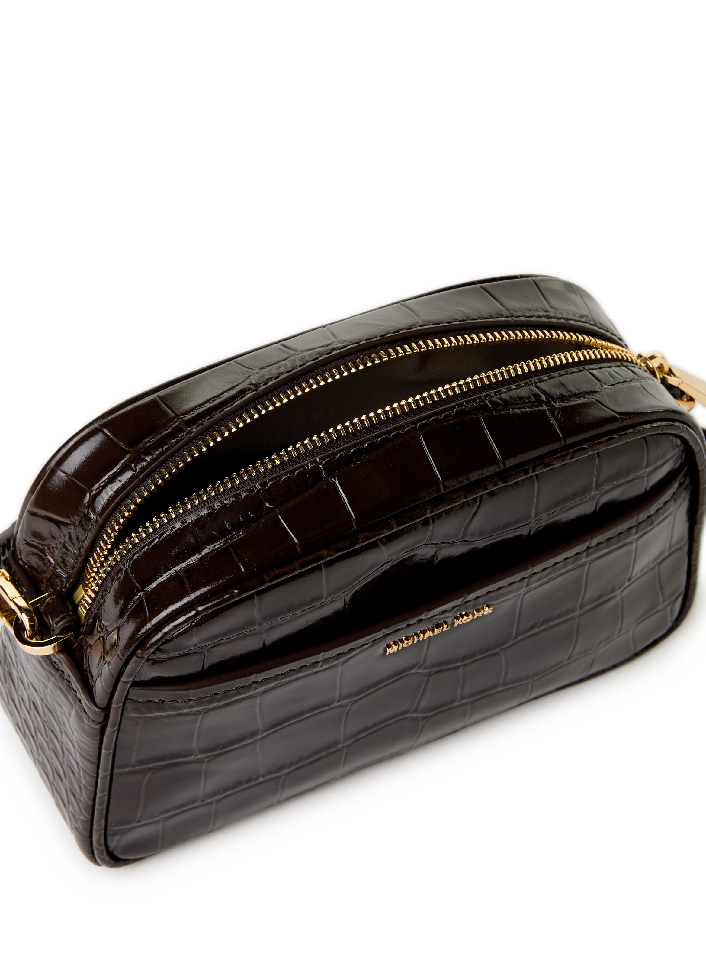 Textured leather shoulder bag MICHAEL KORS Brown