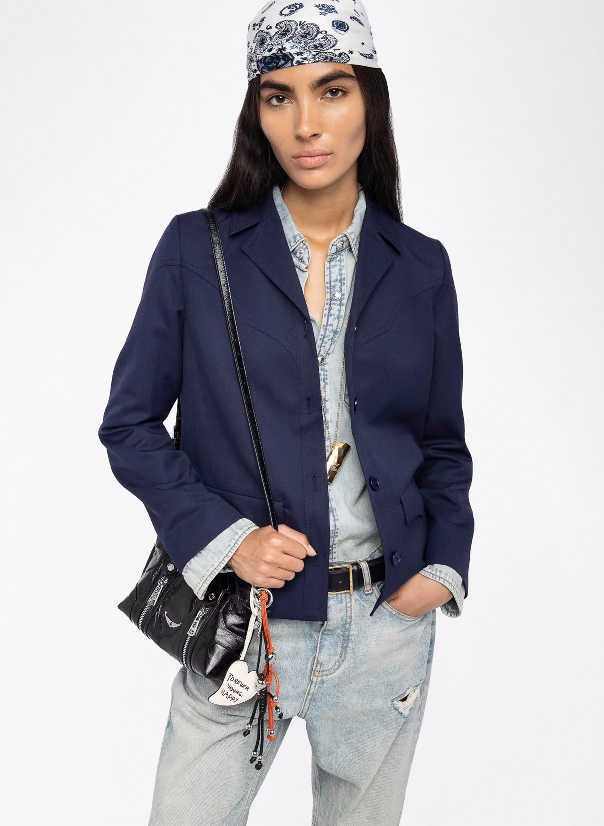 Blouson col tailleur lara ZADIG&VOLTAIRE Bleu