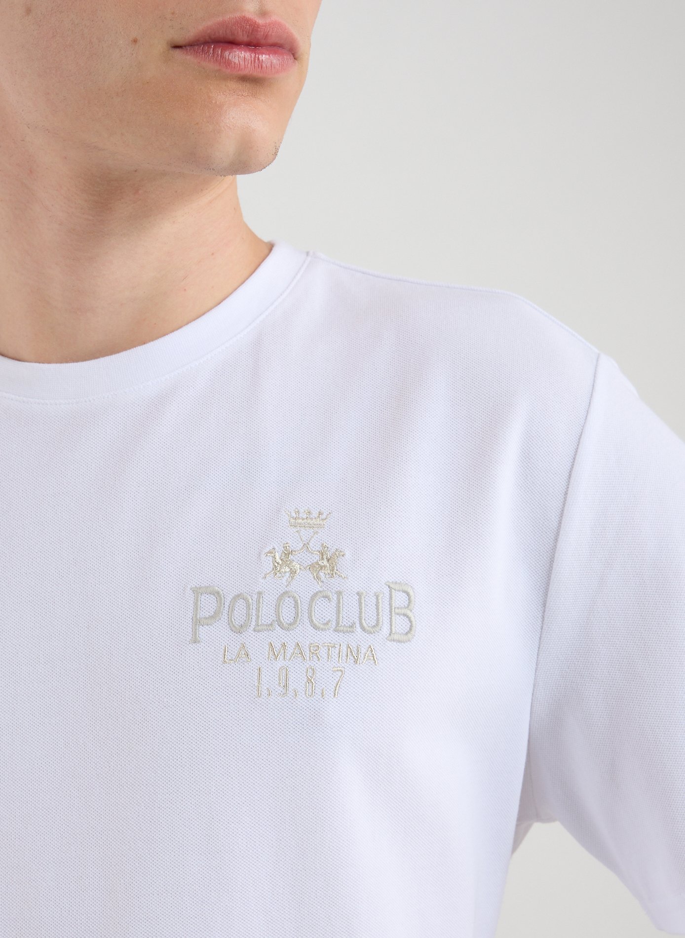 T-shirt en coton mélangé LA MARTINA Blanc