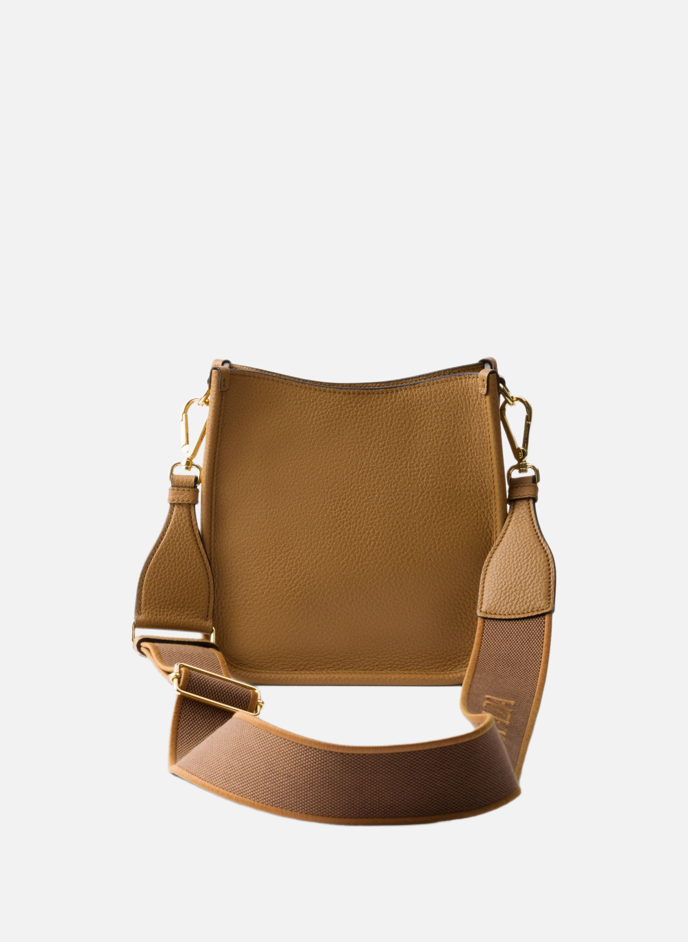 Mini sac porté épaule en cuir PRADA Marron