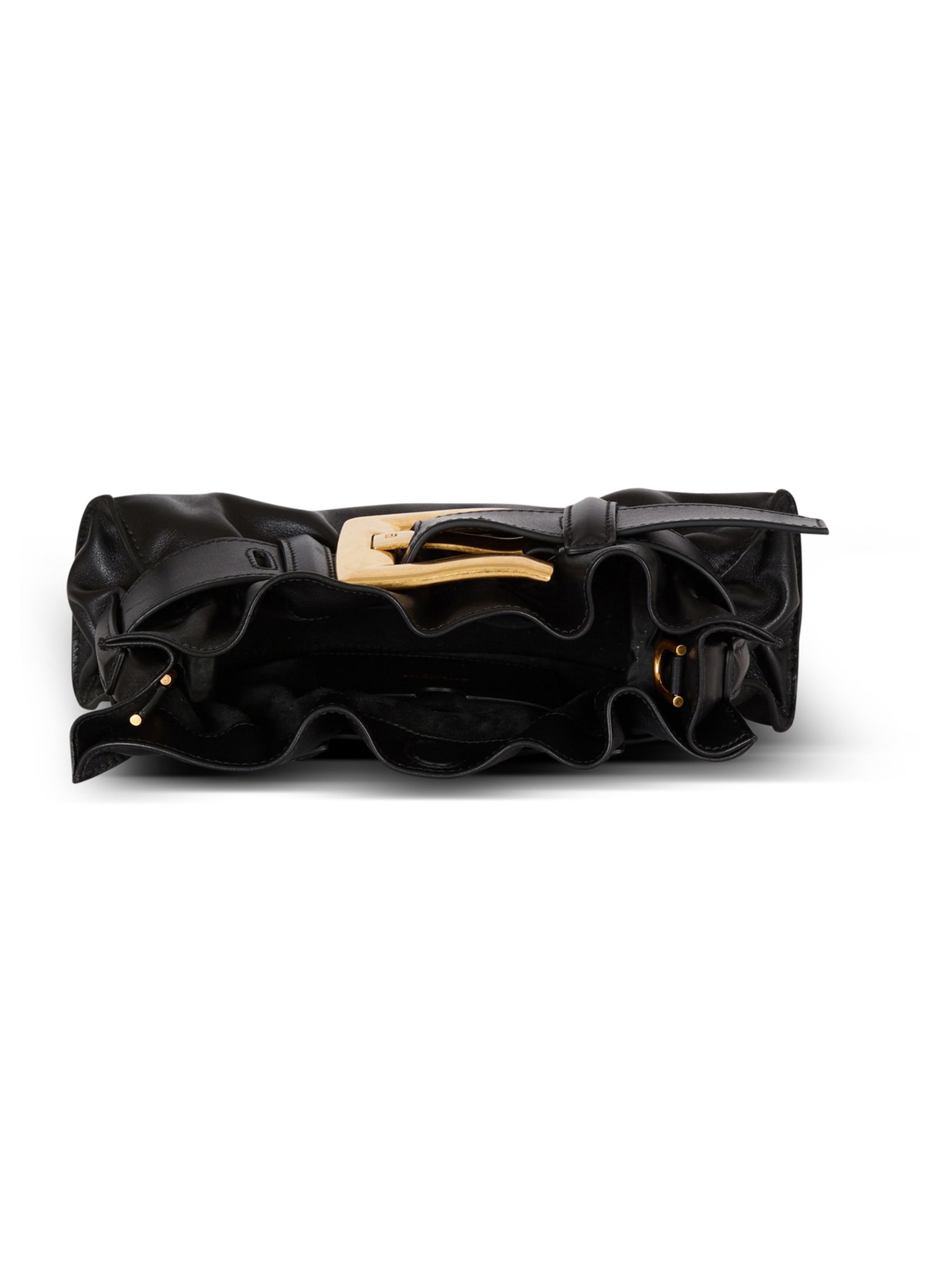 Sac anthem mini shoulder en cuir de veau BALMAIN Noir