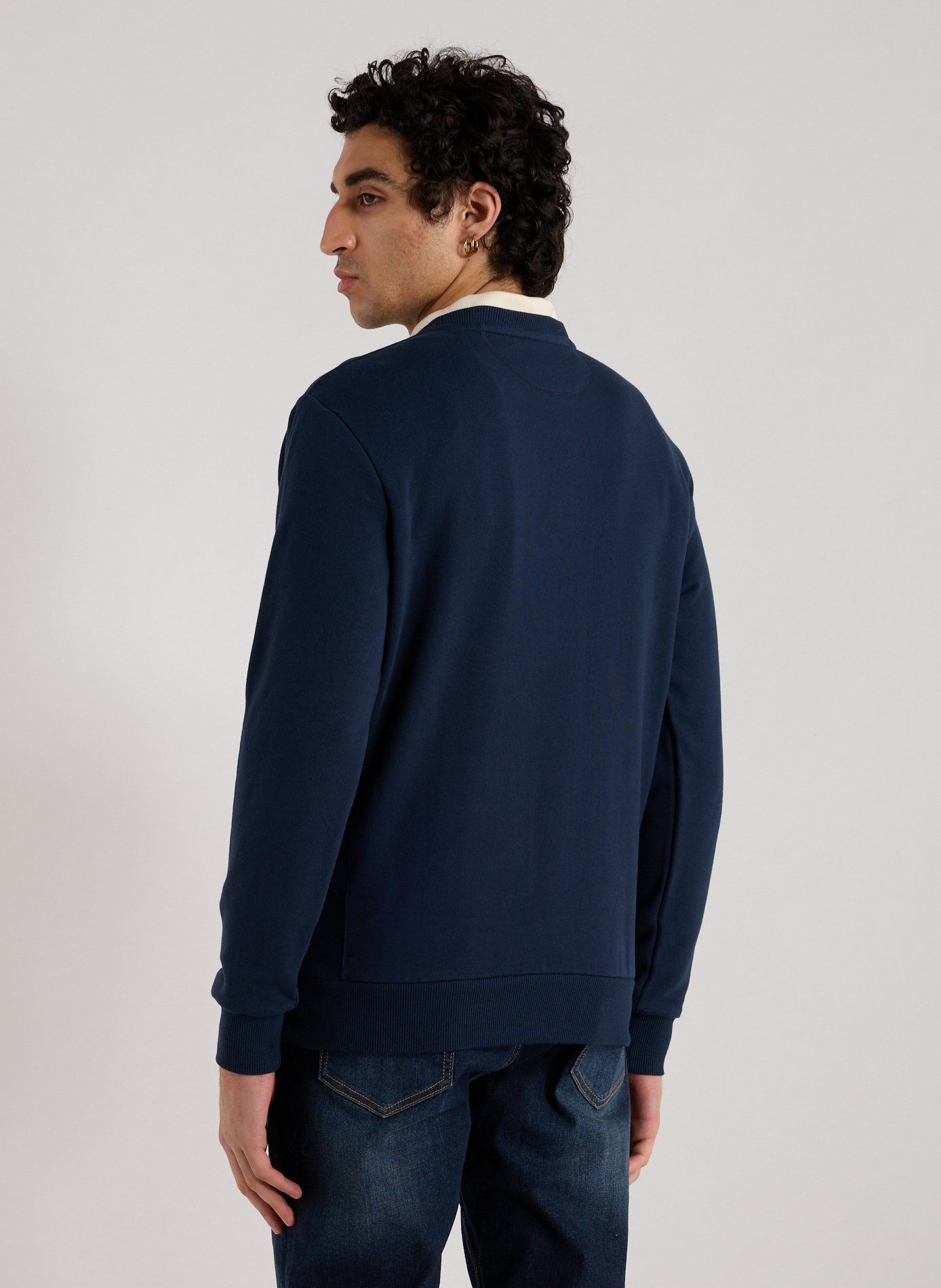 Pull droit col rond en coton LA MARTINA Bleu