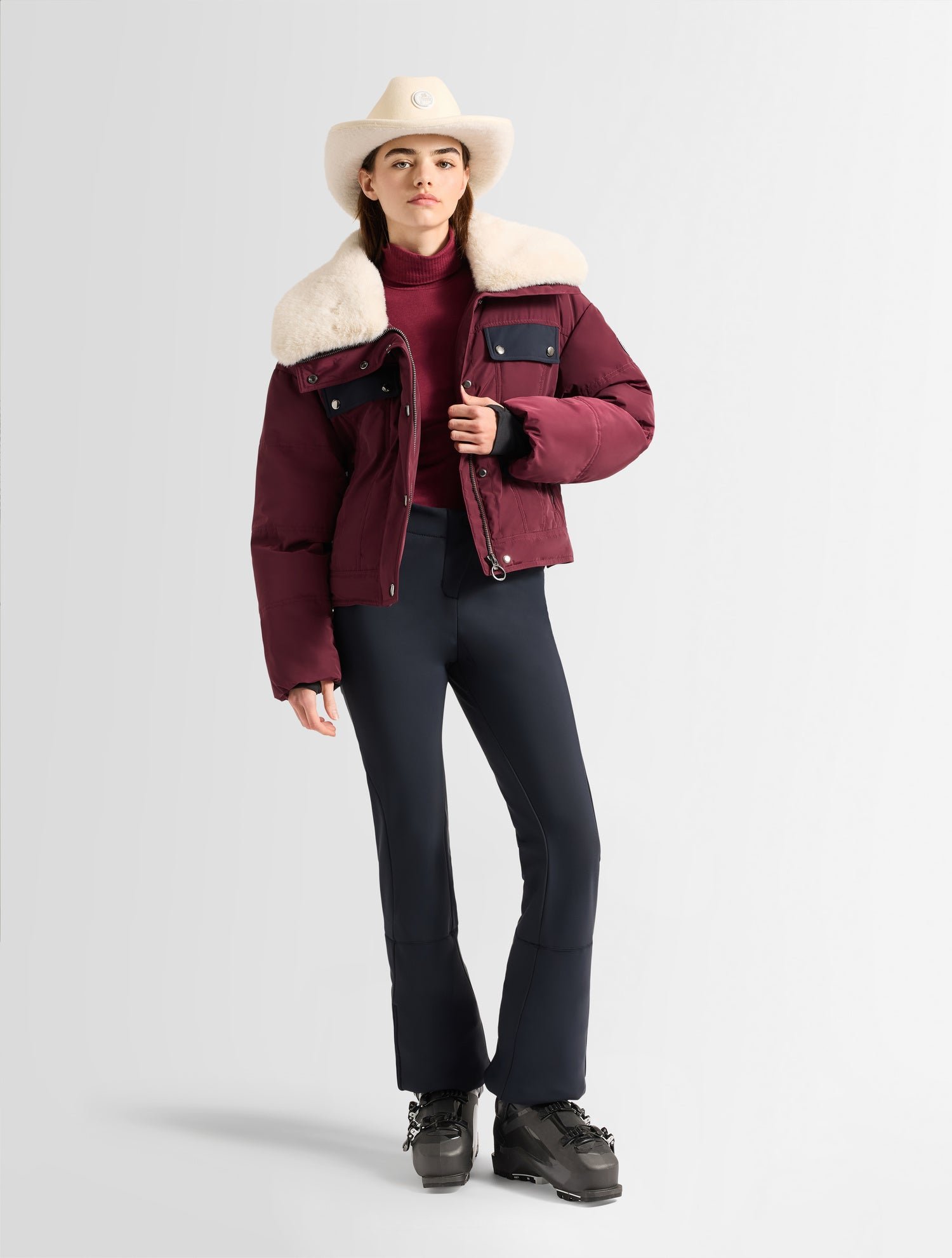 Blouson de ski lakki col panneau côtés FUSALP Rouge